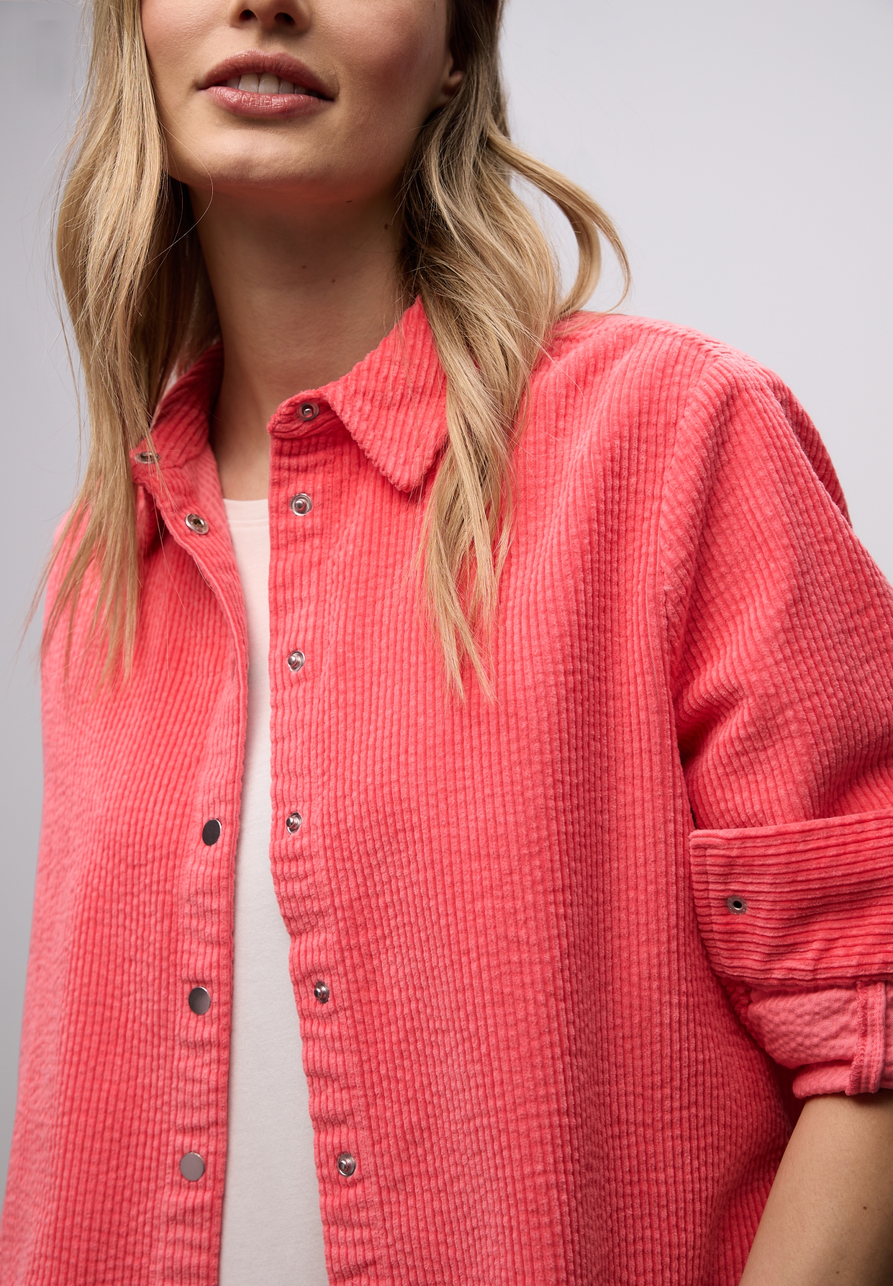 QR Corduroy shirtcollar blouse #3