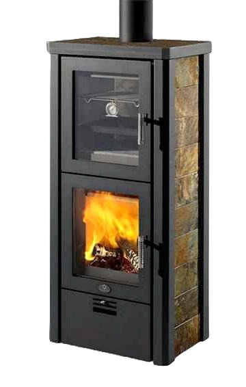 Kaminofen BAMBERG, anth., Naturstein Schiefer herbstlaub, RR ob. #1