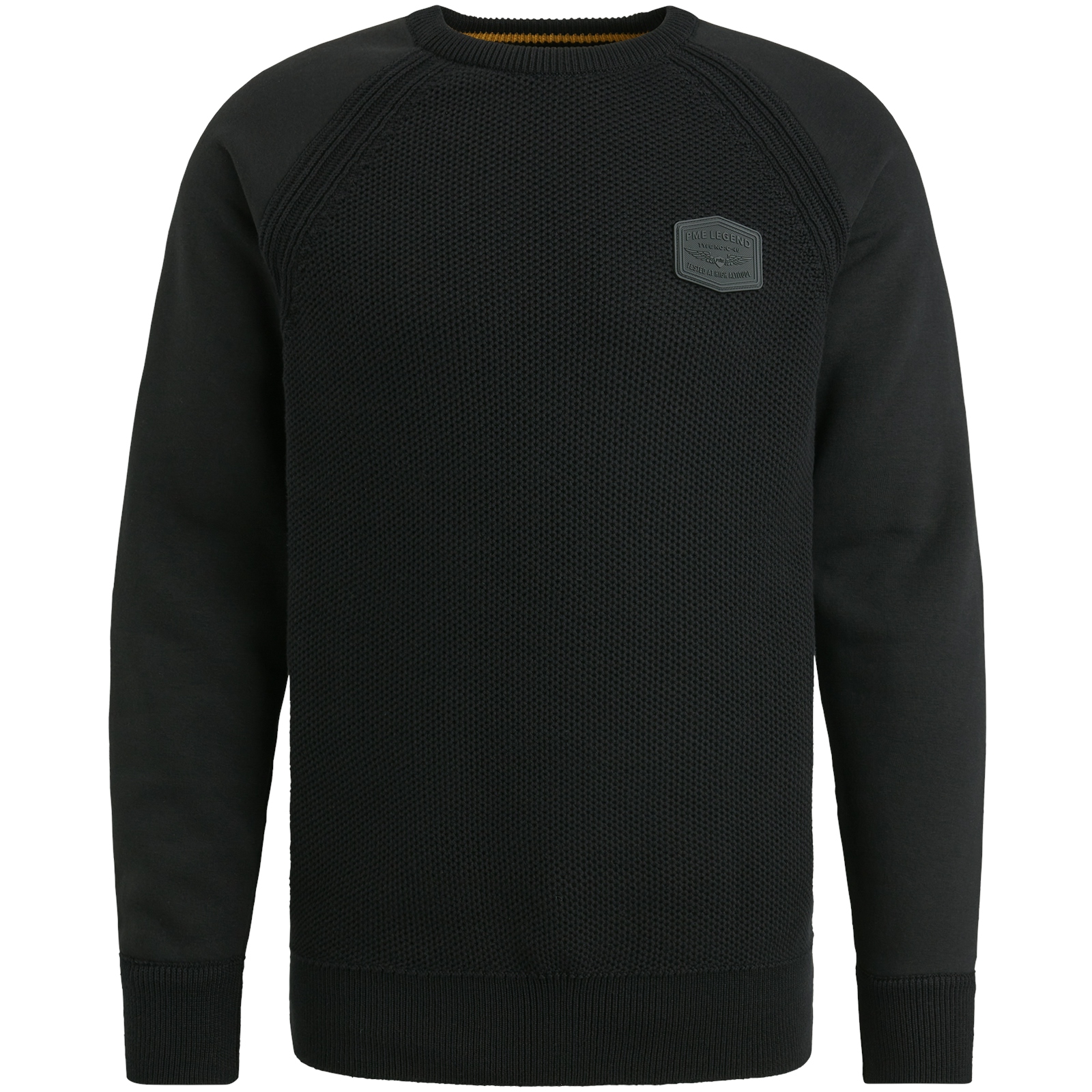 R-neck knit sweat combination #1