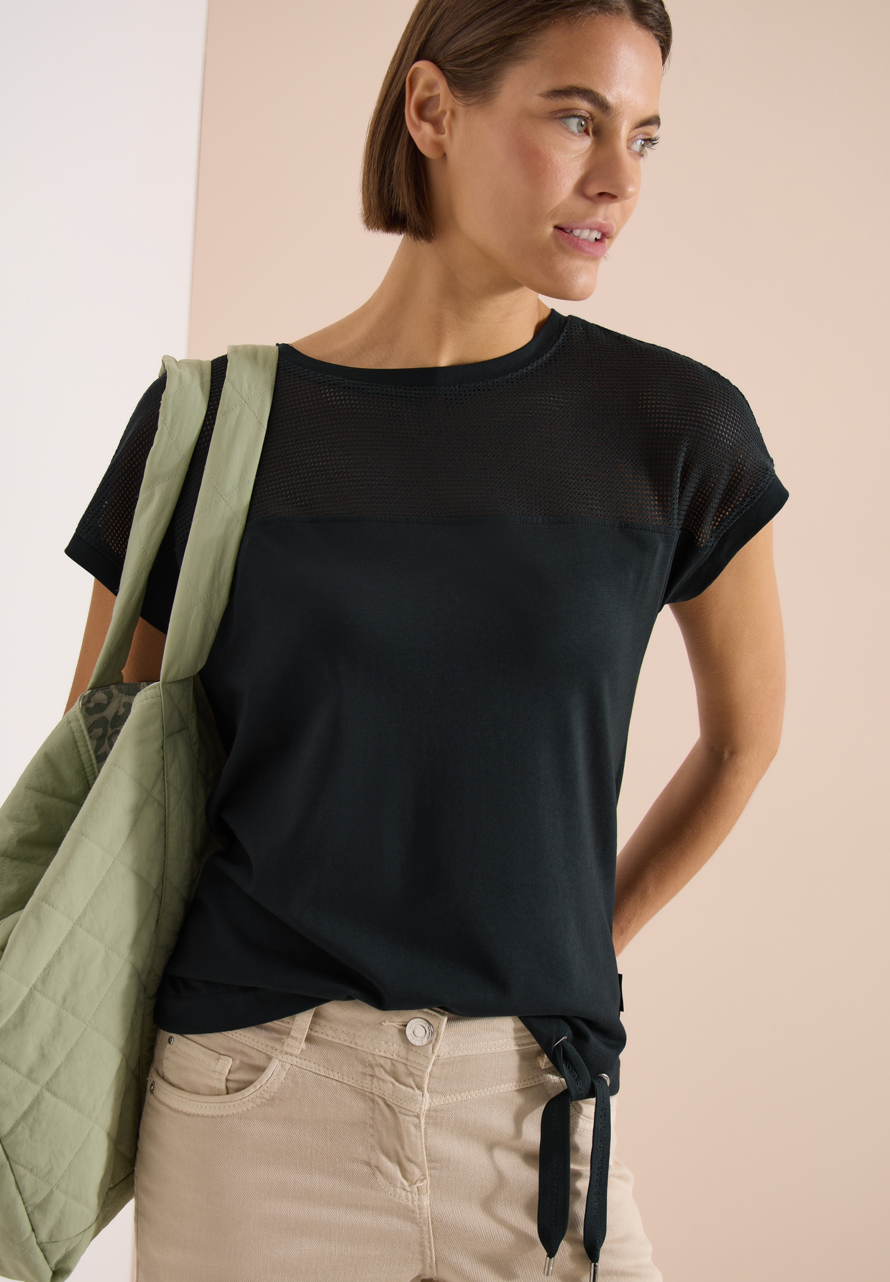 TOS Solid Mesh Insert T-Shirt #3