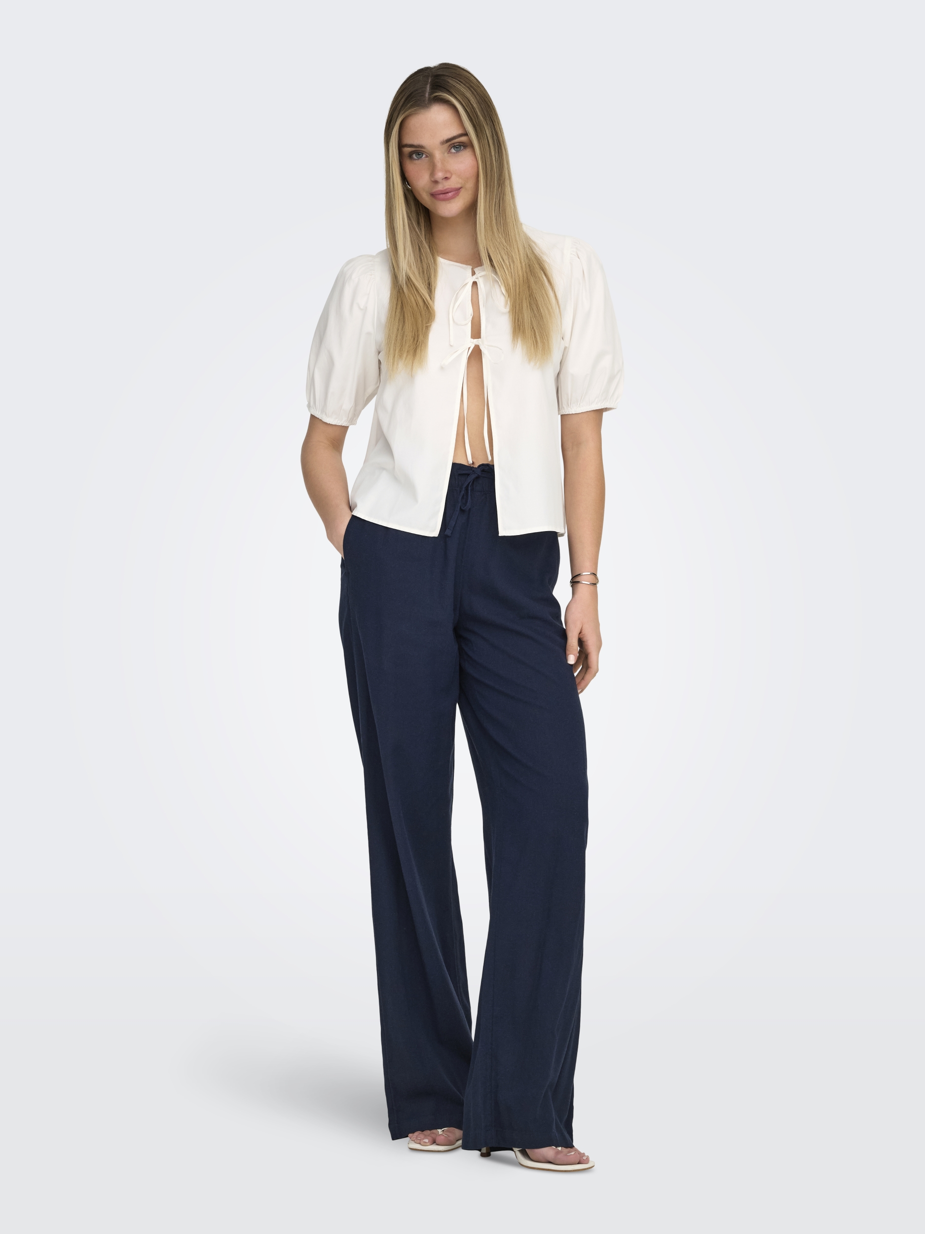 ONLJENNA S/S TIE TWOWAY TOP WVN NOOS #6