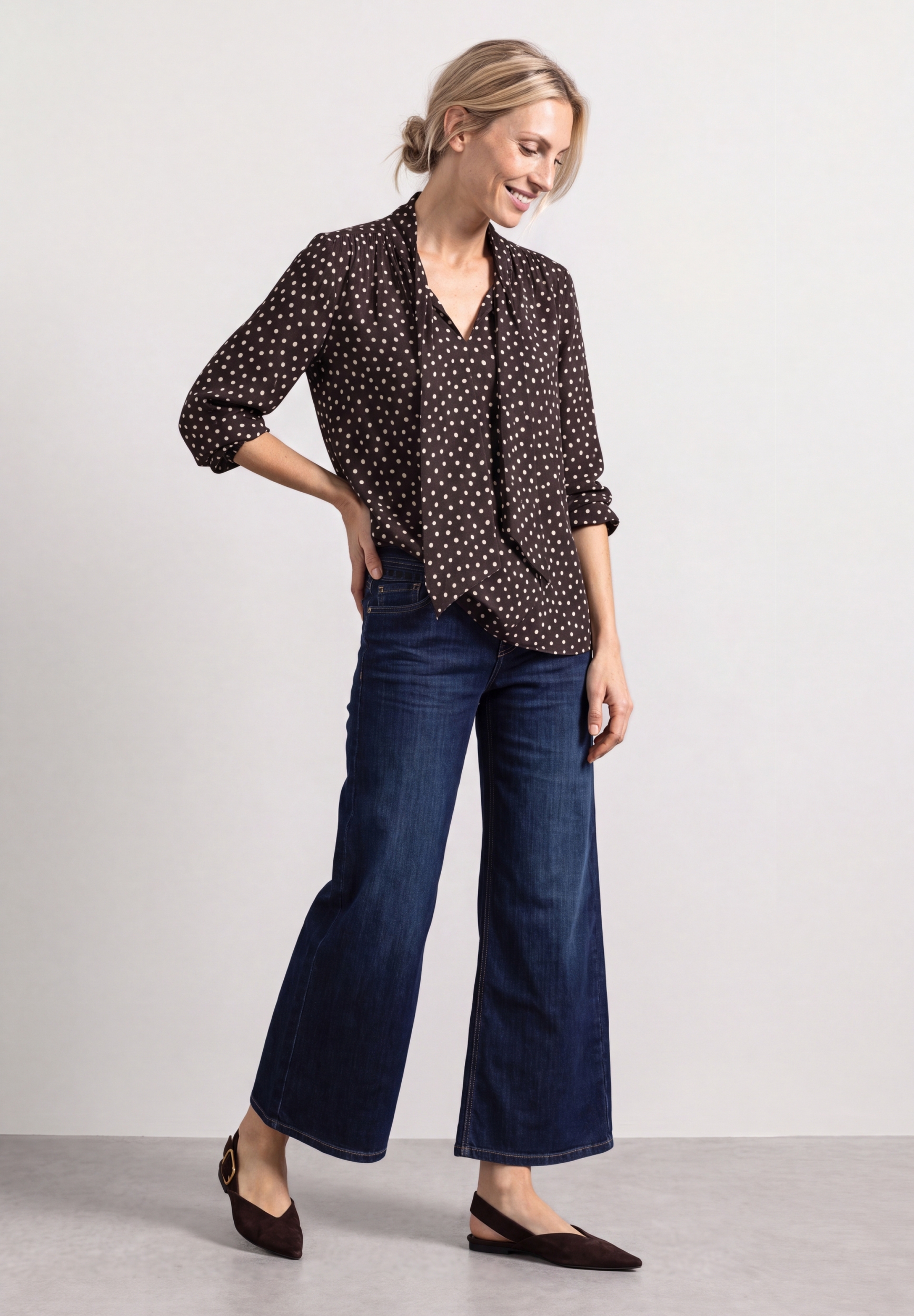 Printed blouse w tie detail #5