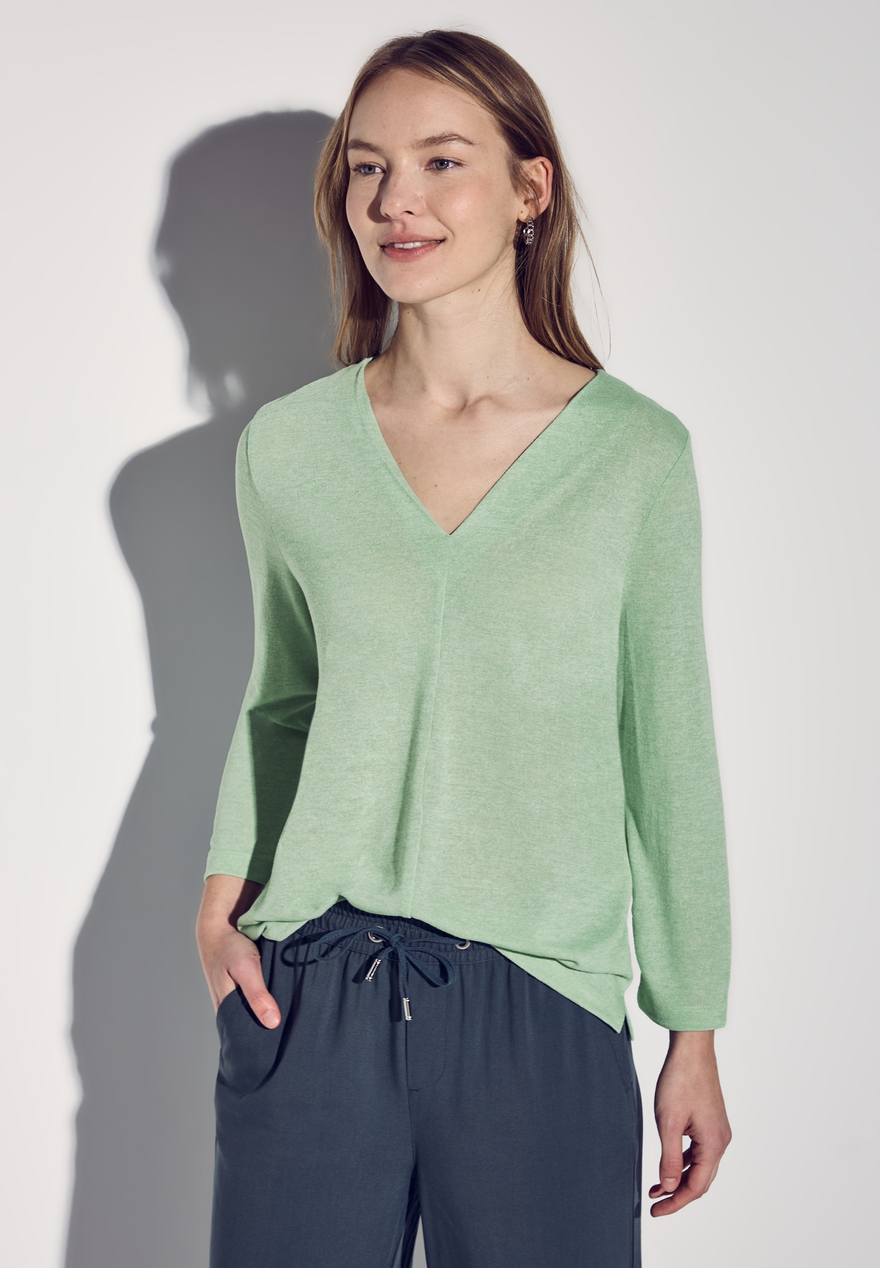 linen look v-neck shirt #6