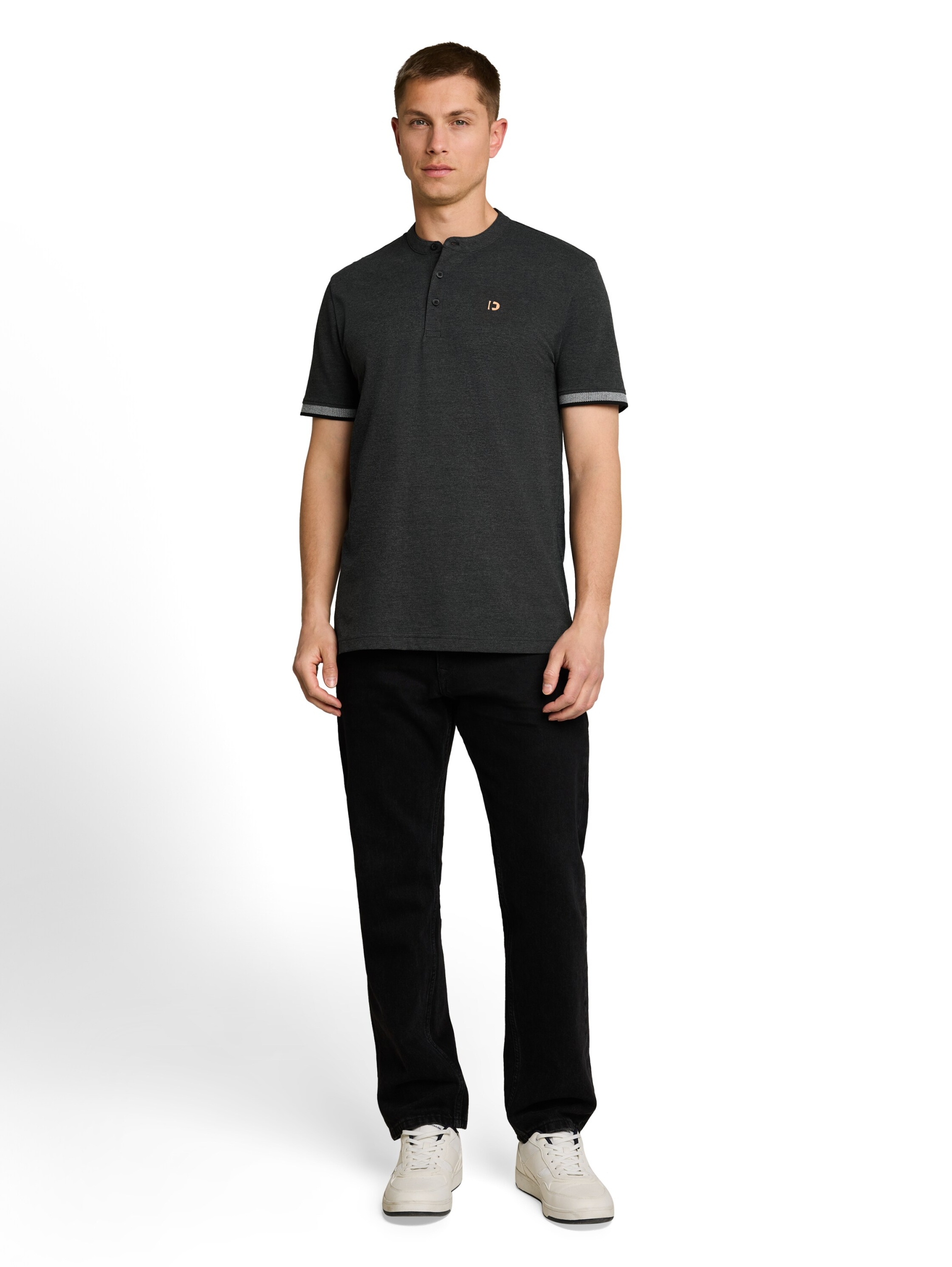 stand up collar two tone polo #3