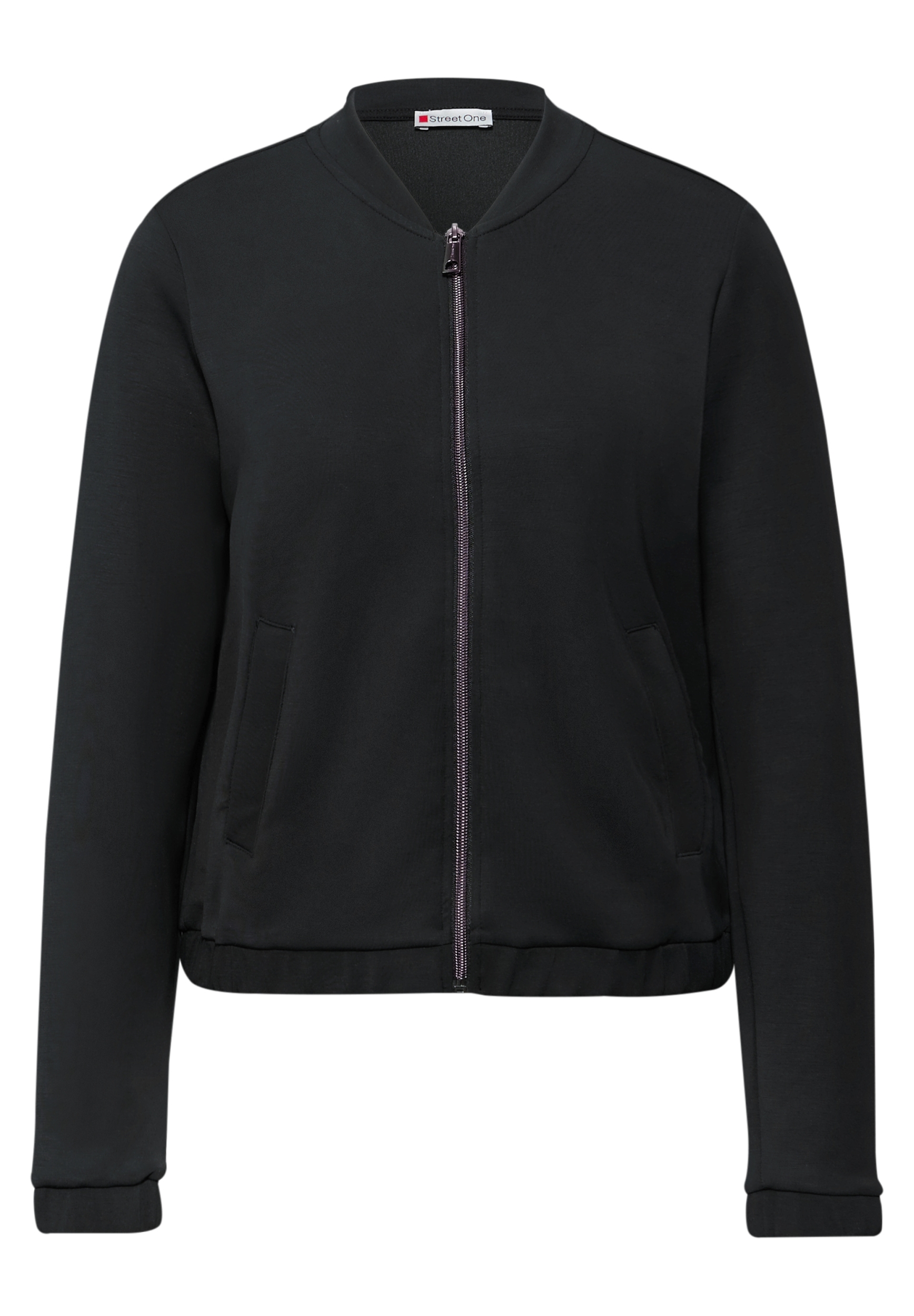 EOS_Silk look short zipper jac #1