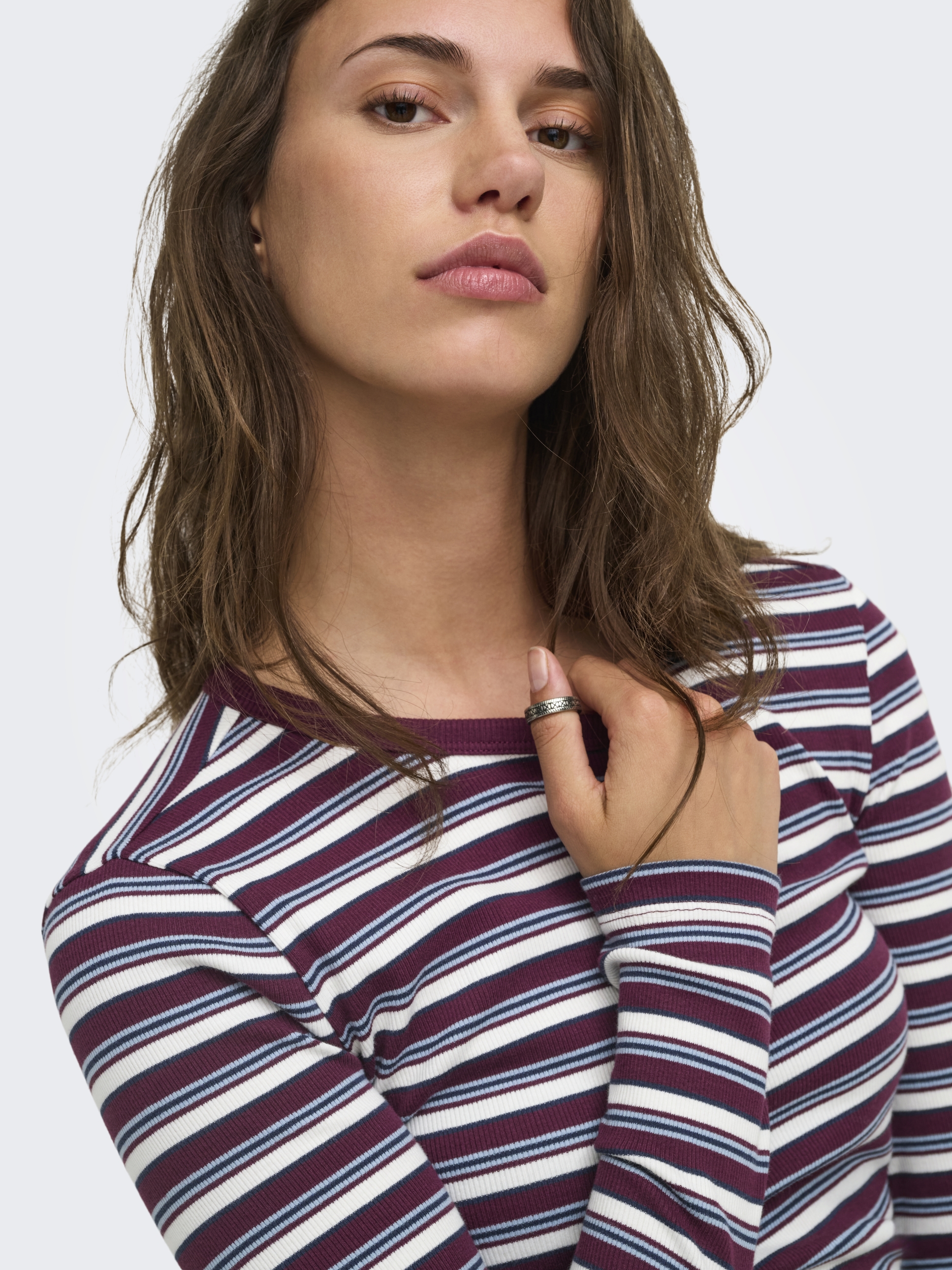 ONLVAL L/S O-NECK STRIPE TOP JRS #3