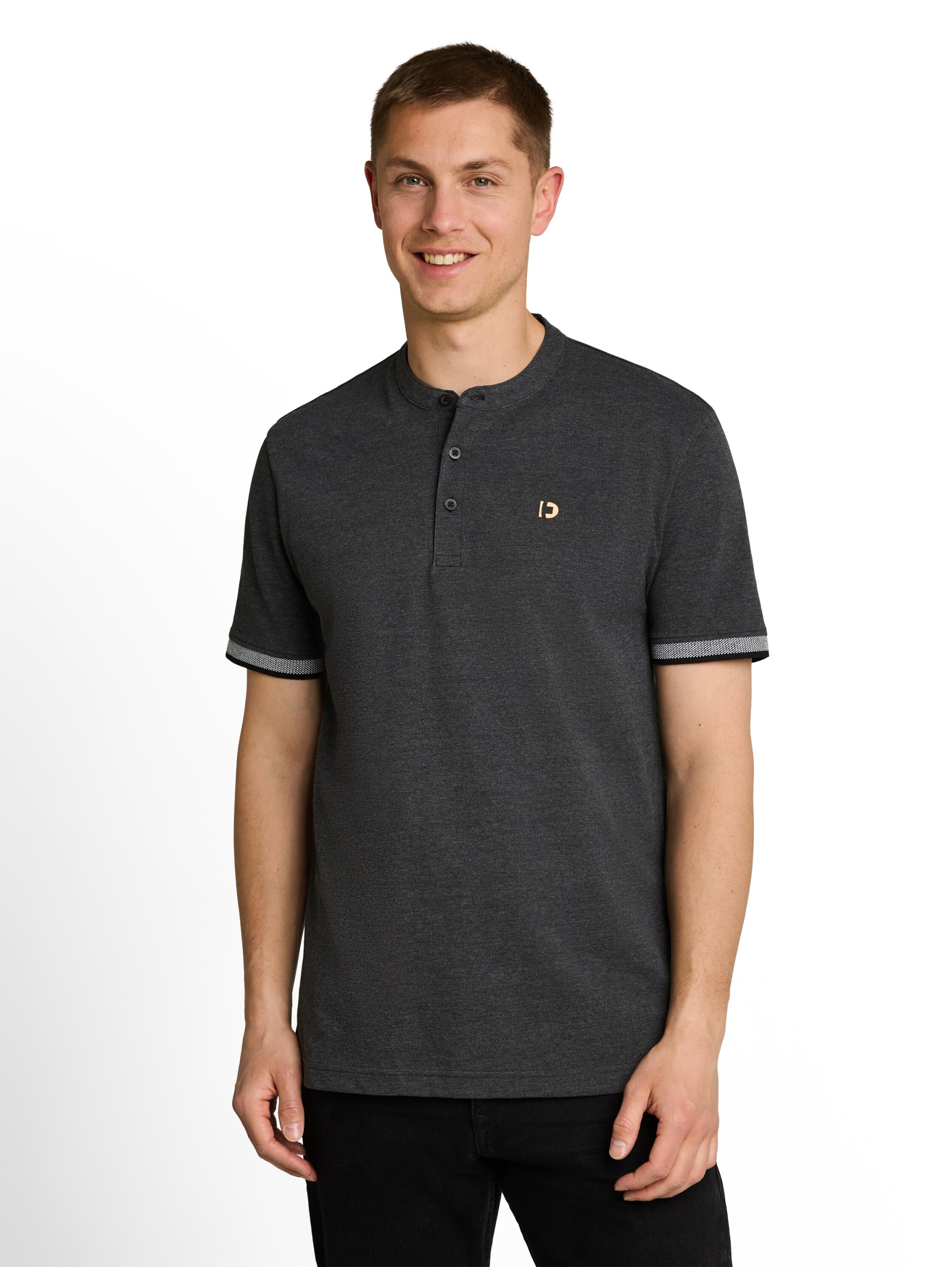 stand up collar two tone polo #5