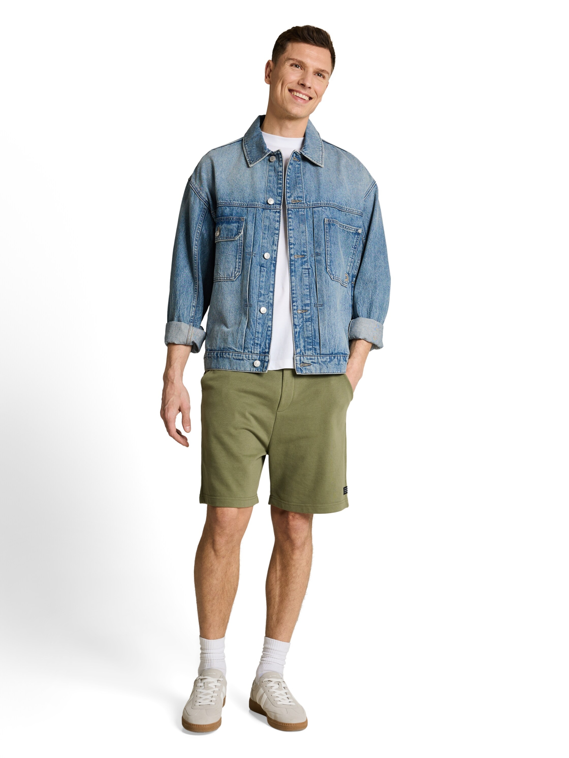 relaxed solid sweat shorts #5