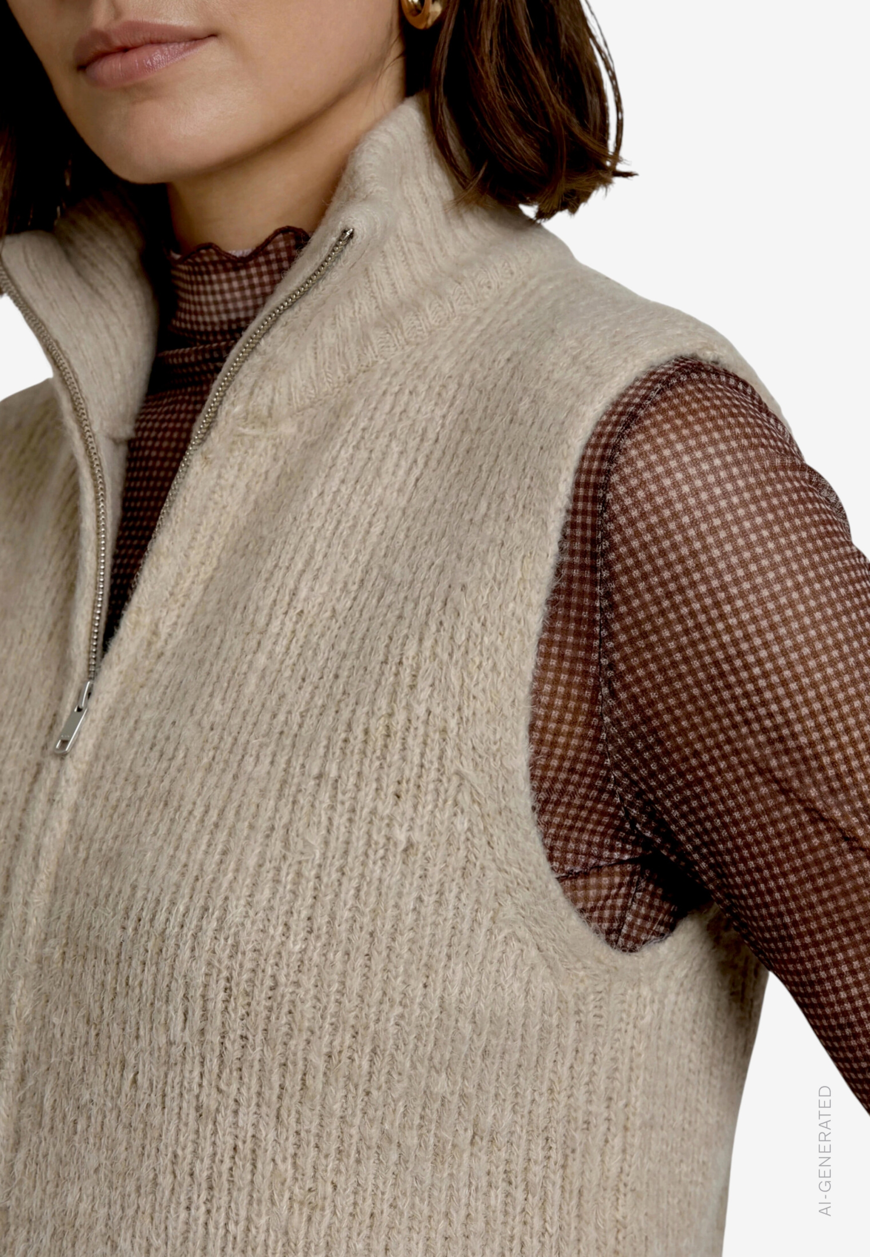 Strickjacke Kurz ohne Arm #5