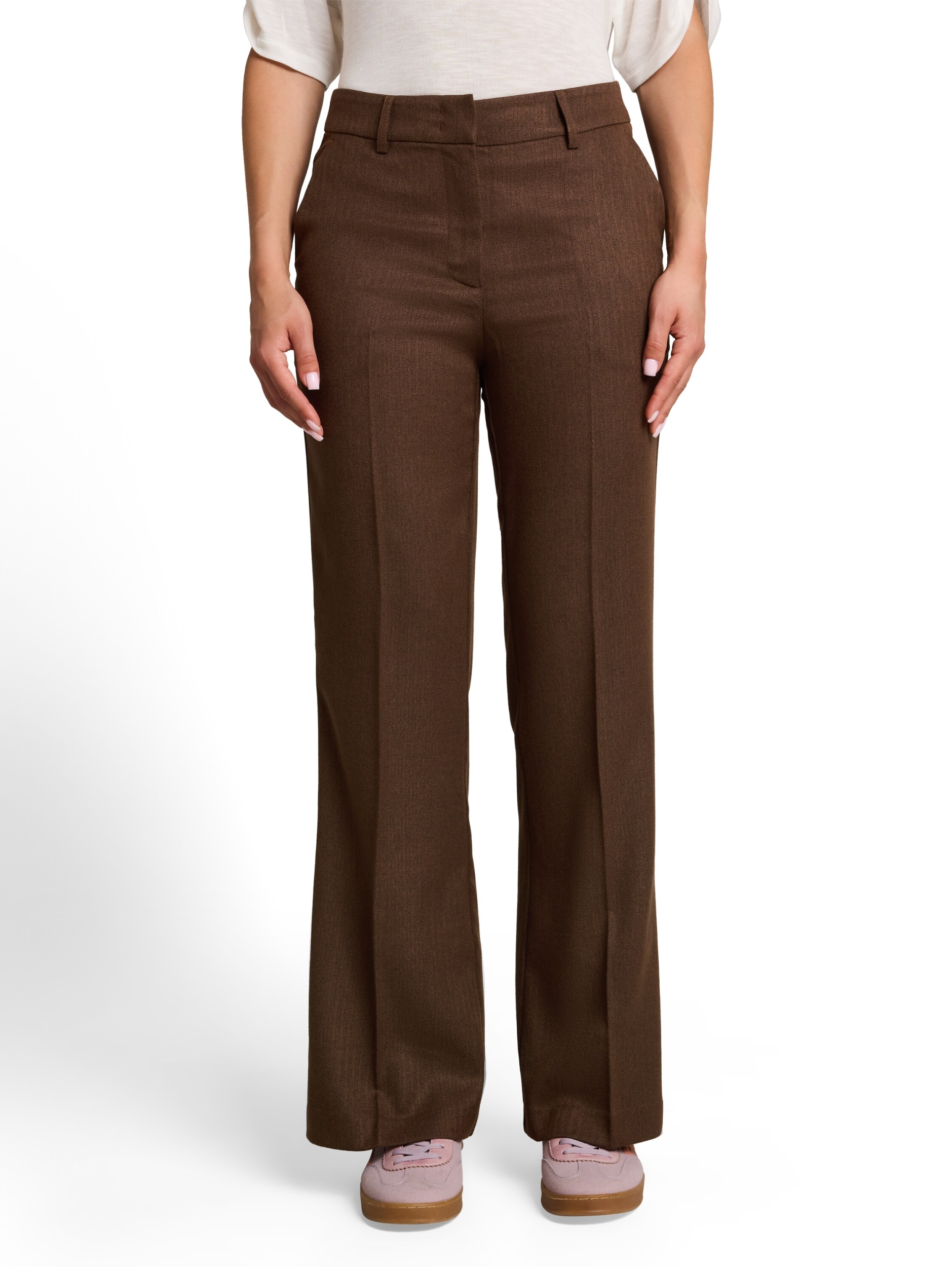 melange wool kick flare pants #2