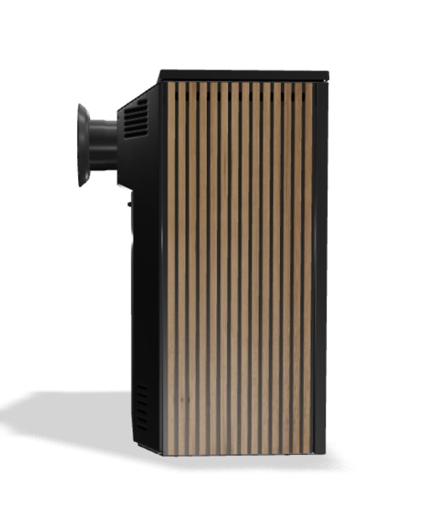 MOKA, Dekor Holzlamellen, Rauchrohranschluss hinten #2