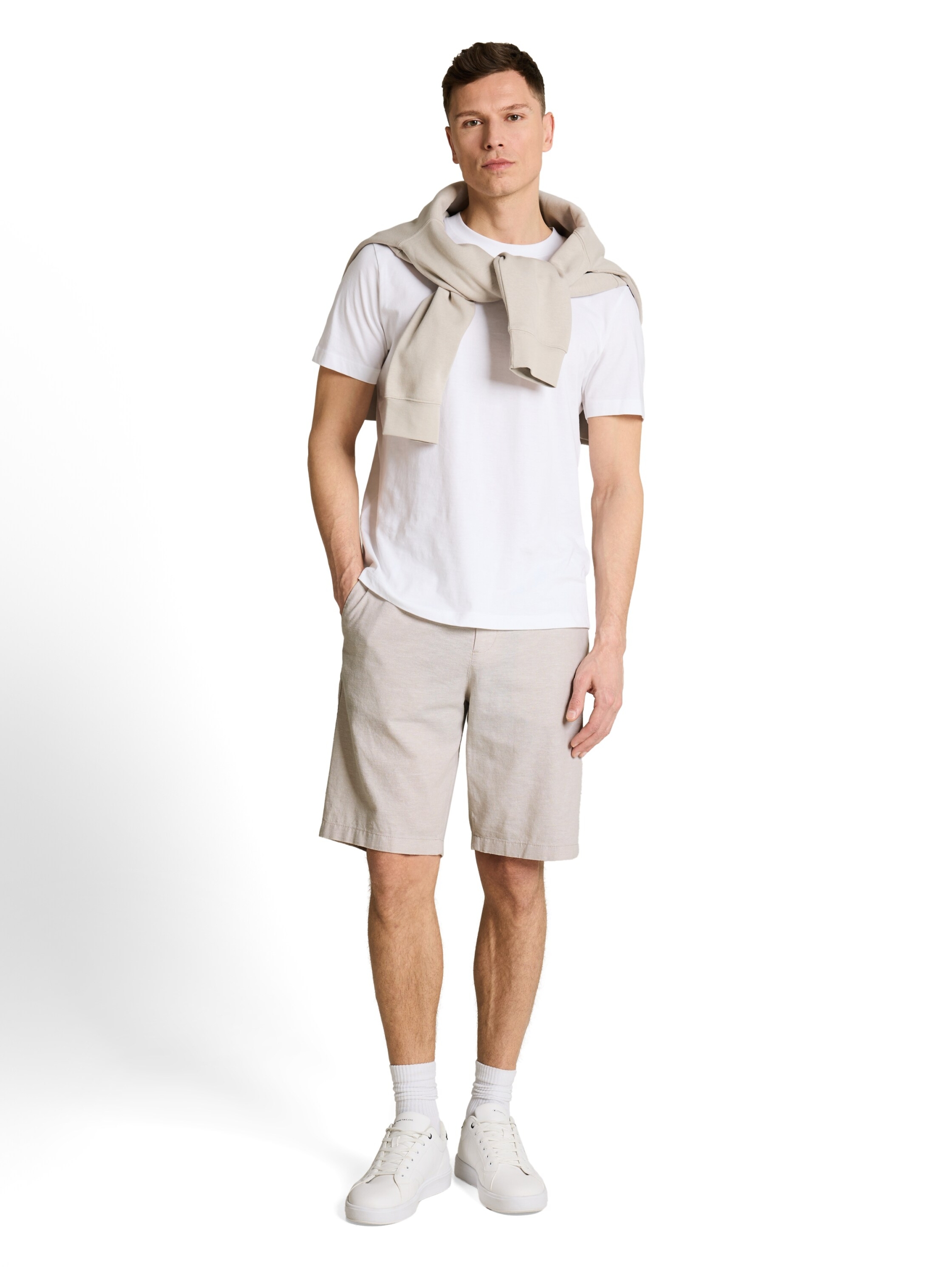 relaxed linen chino shorts #5