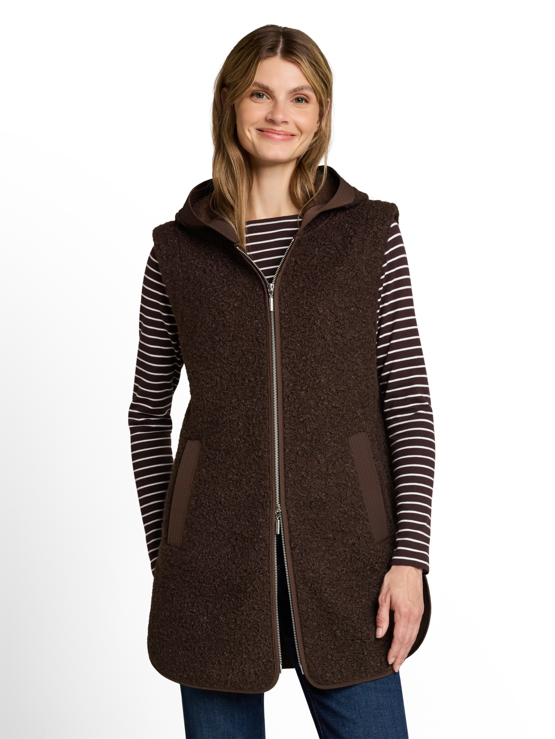Sweatshirt long vest with hood #6