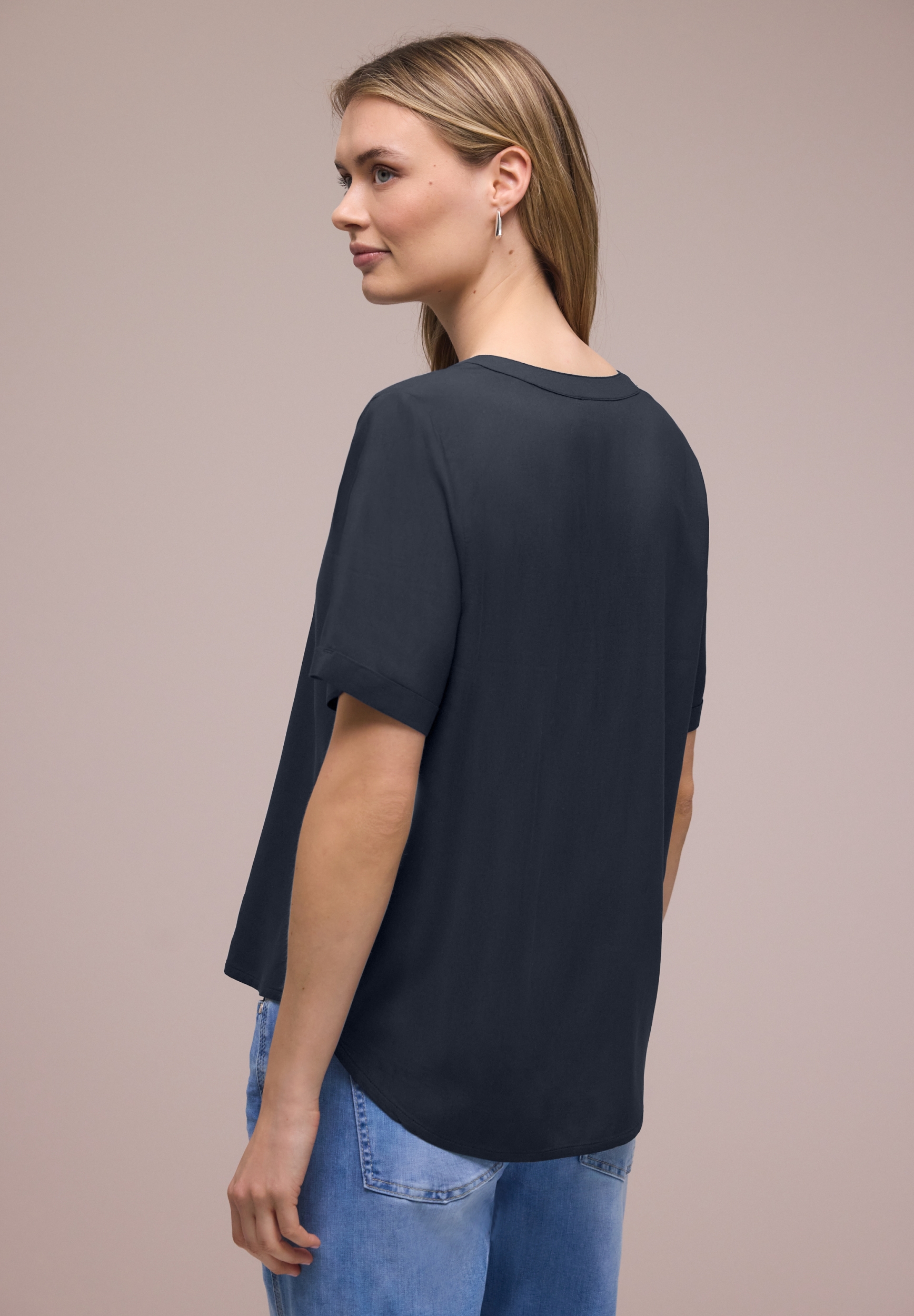 QR Splitneck blouse w turn-up #4