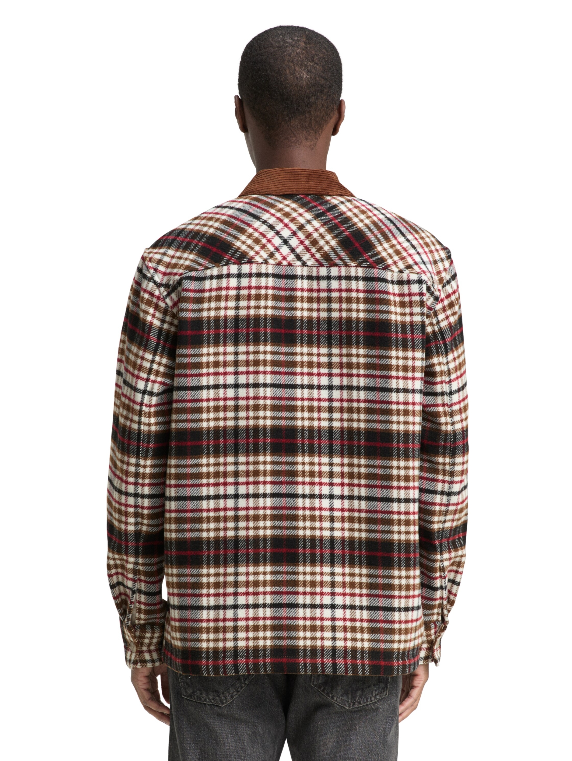 checked overshirt with contras #4