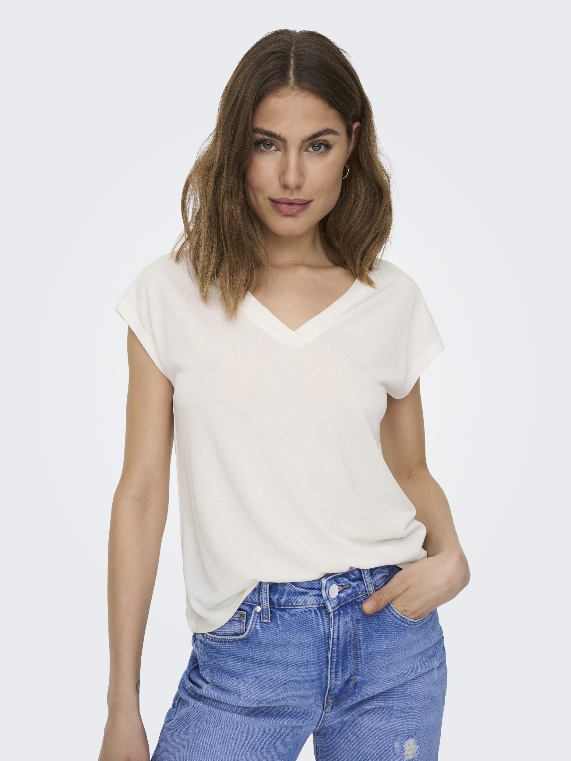 ONLFREE LIFE S/S MOD.V-NECK TOP JRS NOOS #3
