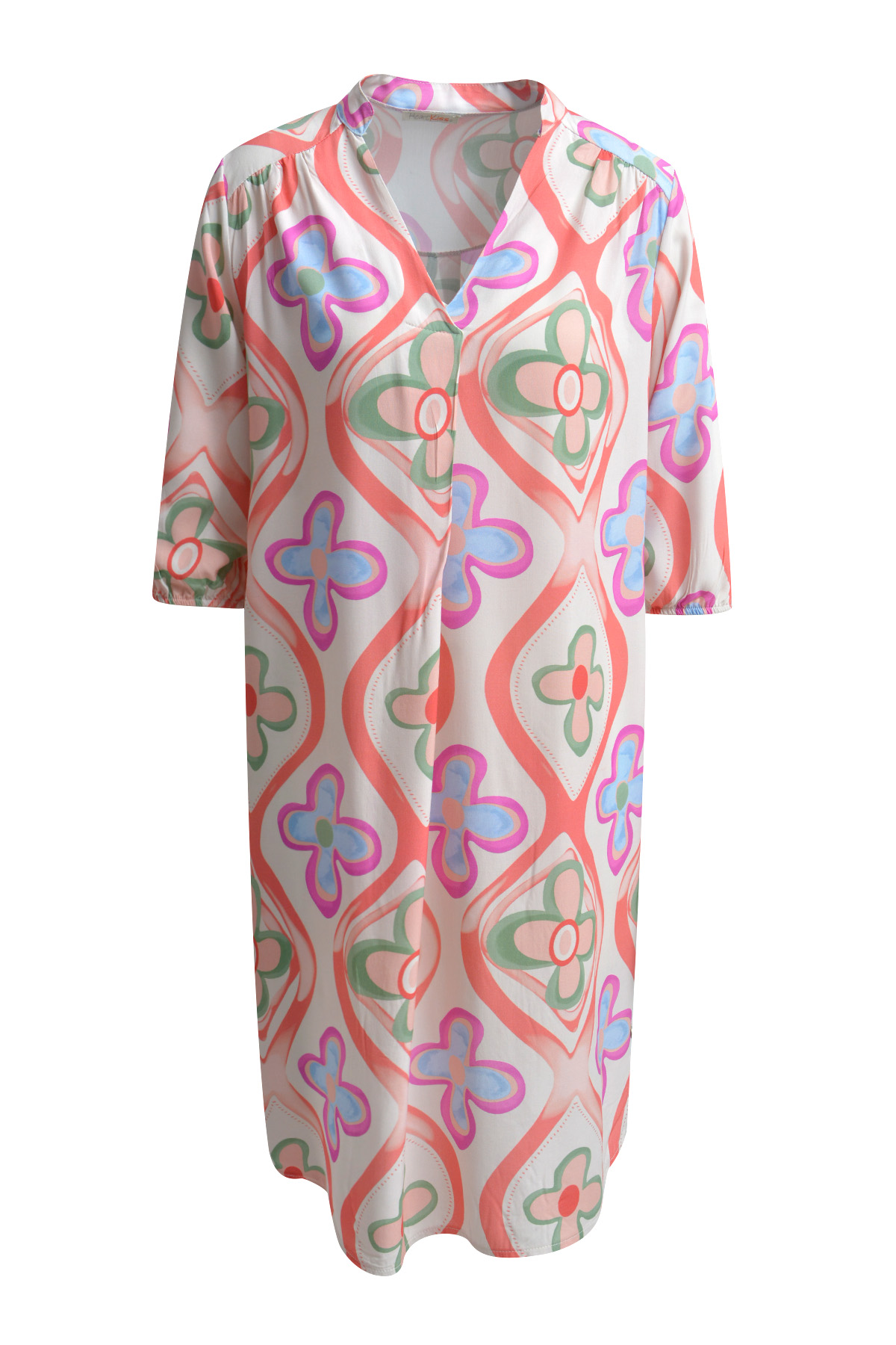 Dress Multicolour Print V-Neck