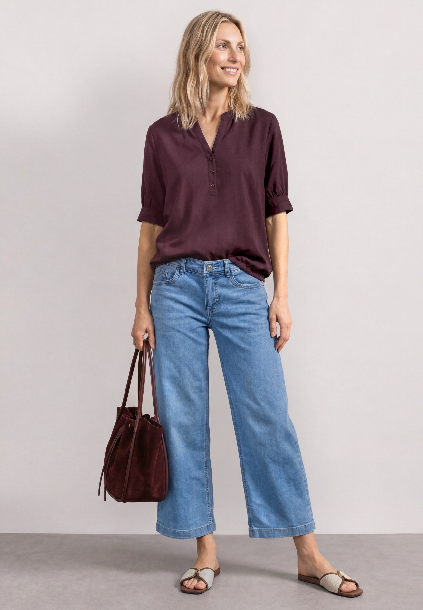 LTD QR Splitneck blouse w gath #3