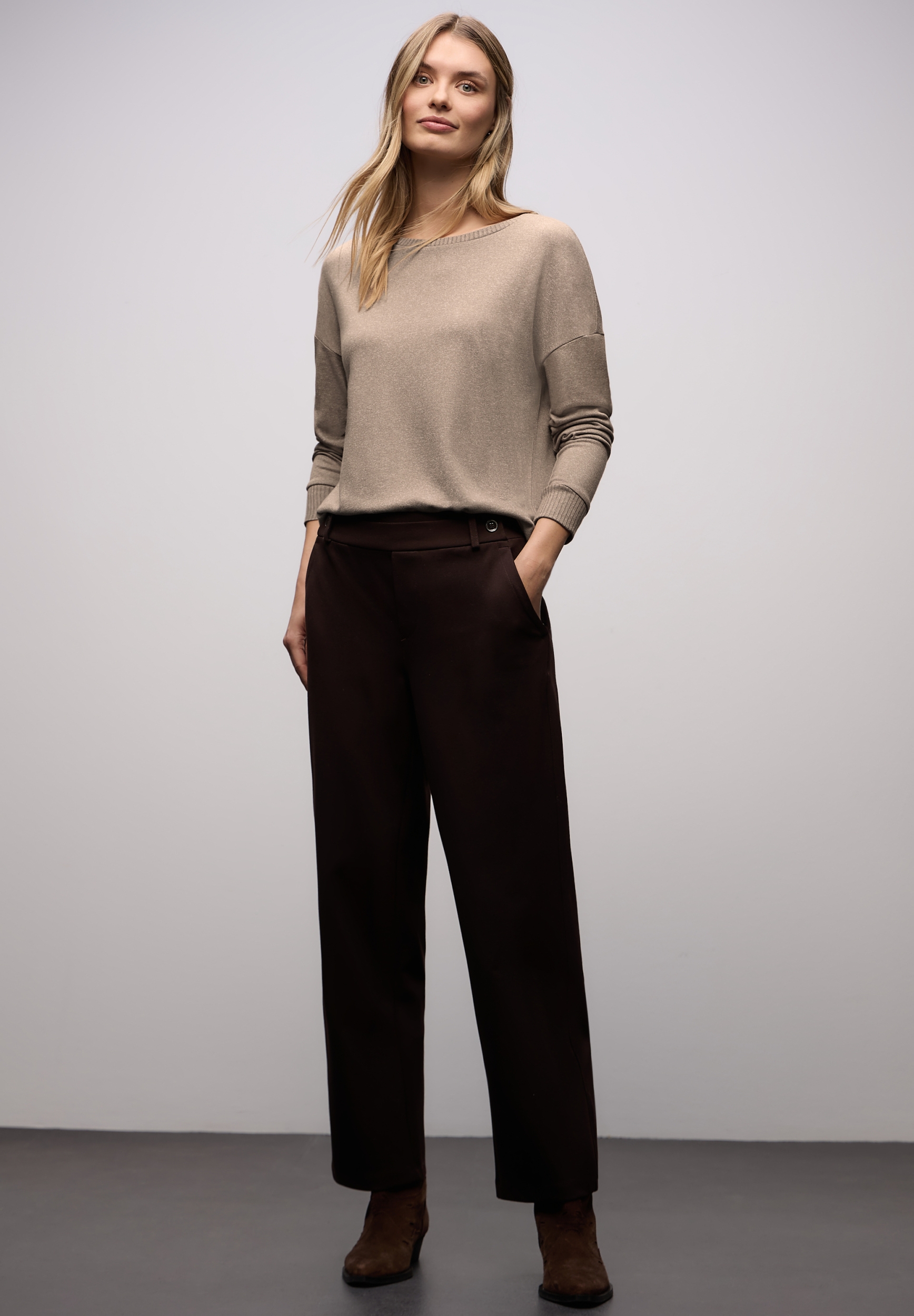 melange shirt w.rib details #5