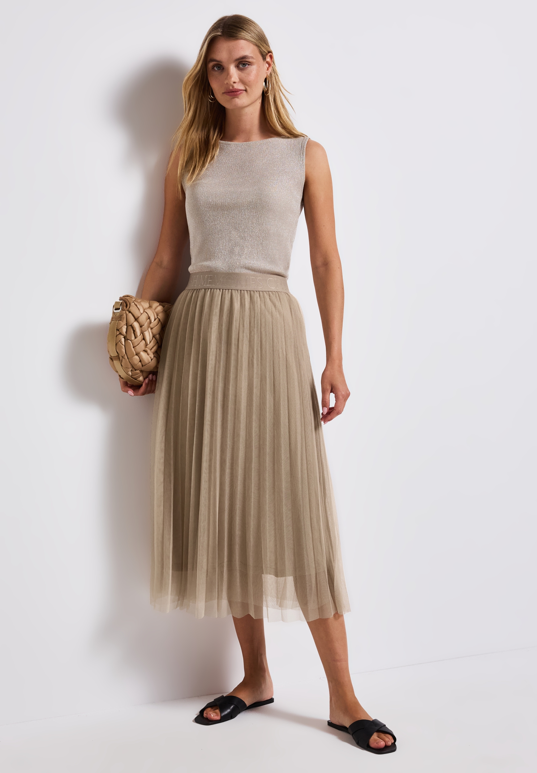 Midi Plissee Tuell skirt solid #3