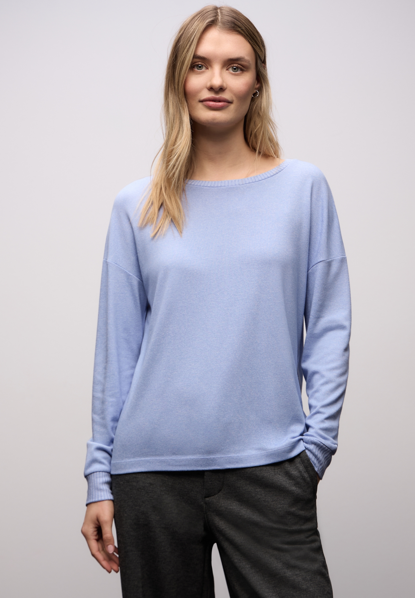 melange shirt w.rib details #6