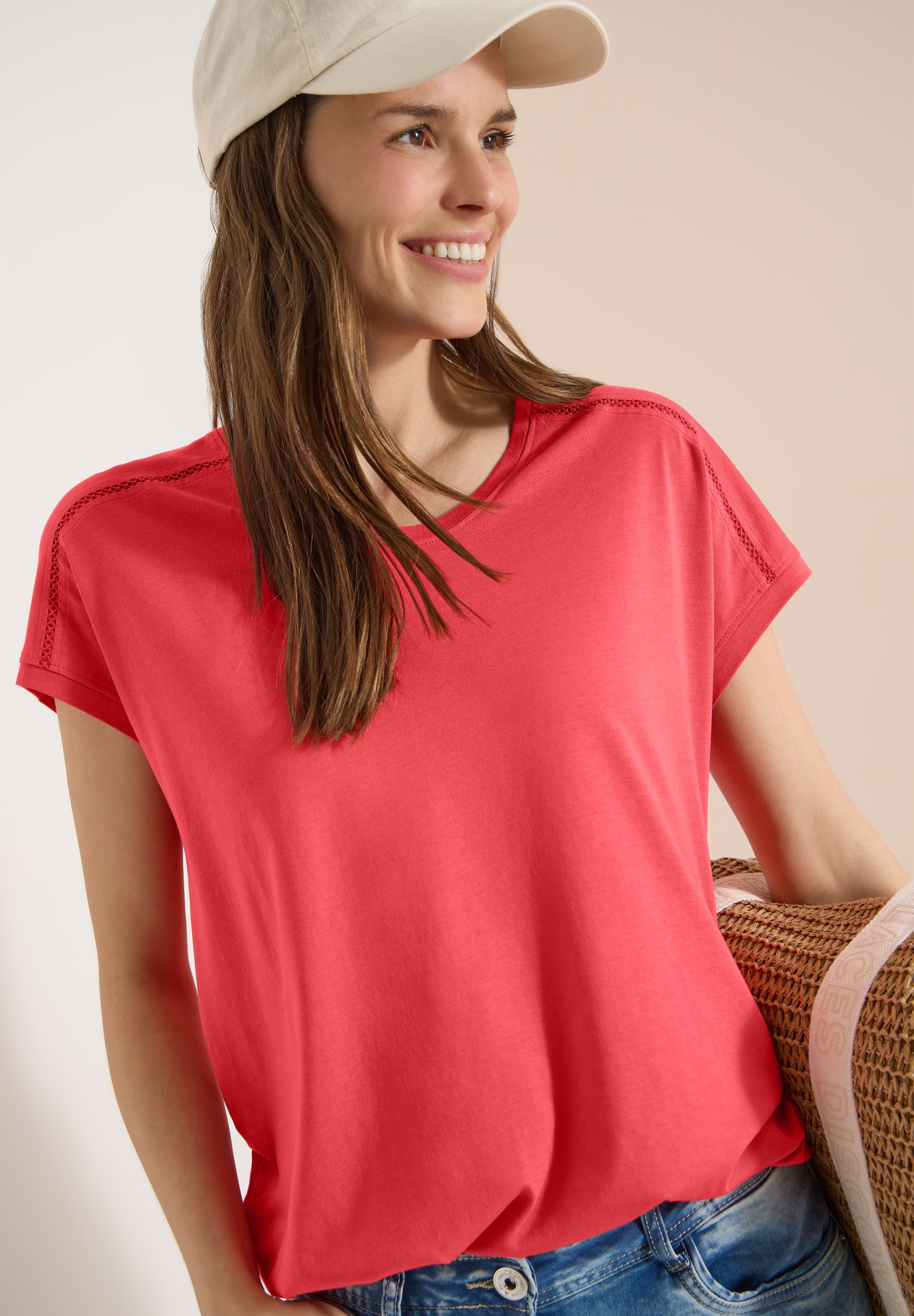 NOS Solid Lace Shoulder T-Shir #3