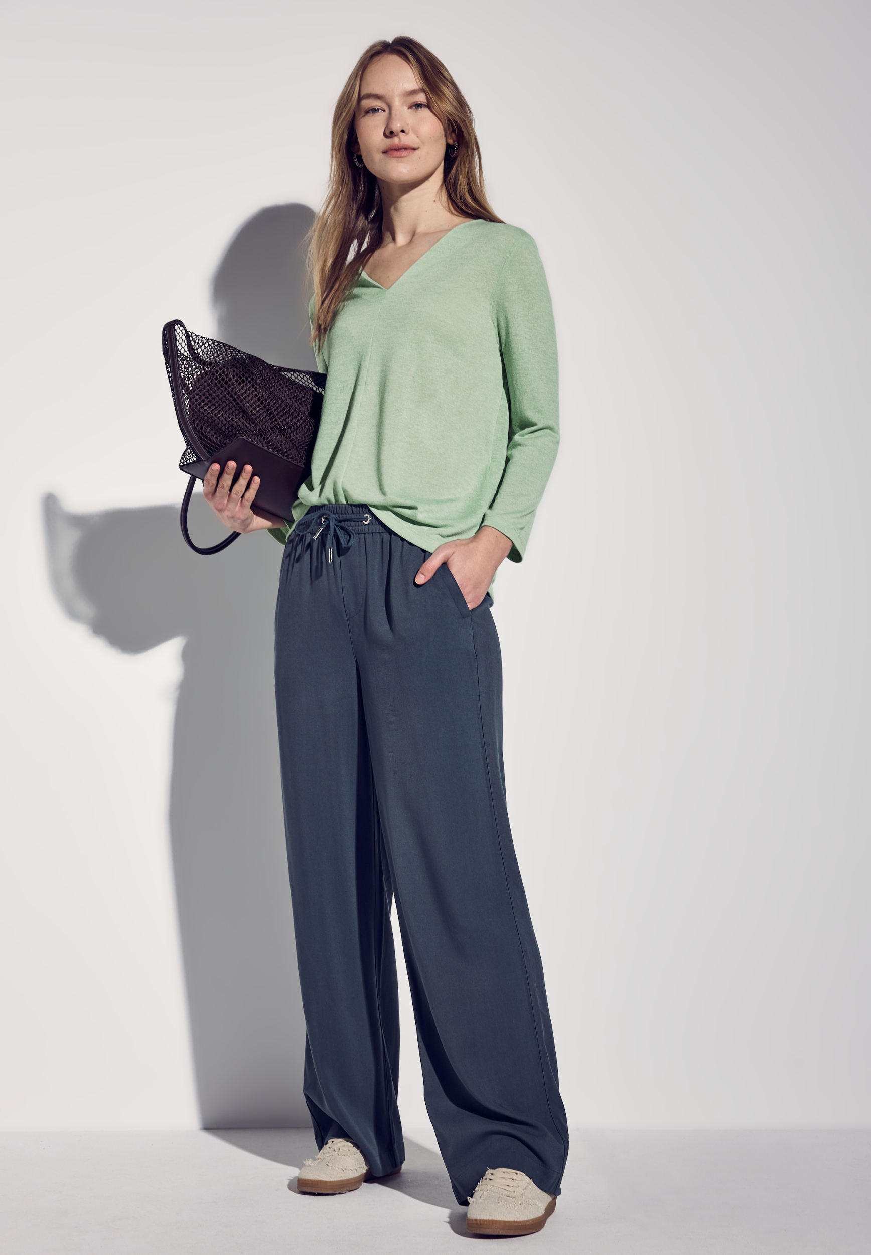 linen look v-neck shirt #3