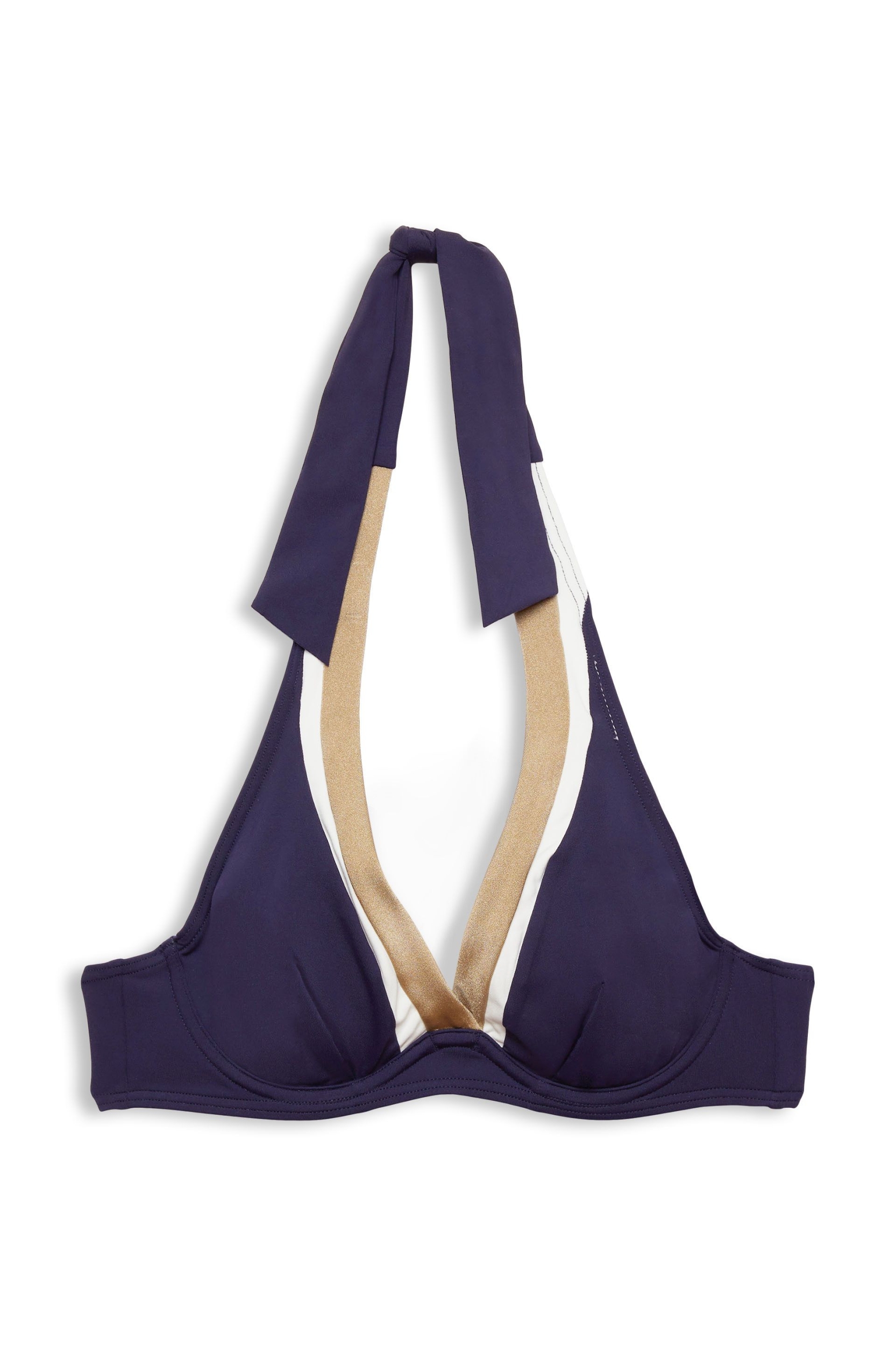 Dreifarbiges Neckholder-Bikinitop mit Bügeln #1