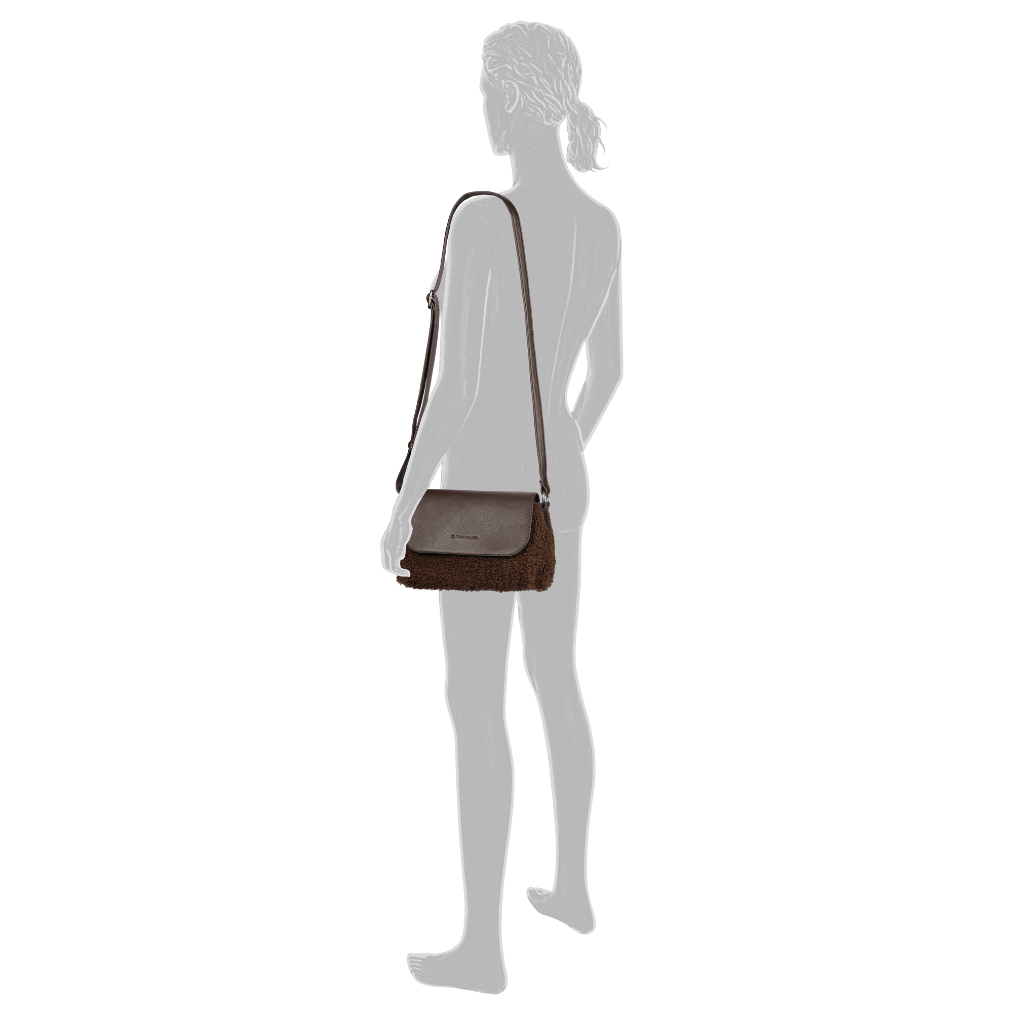 Zelina, Flap bag S no zip, dark brown #4