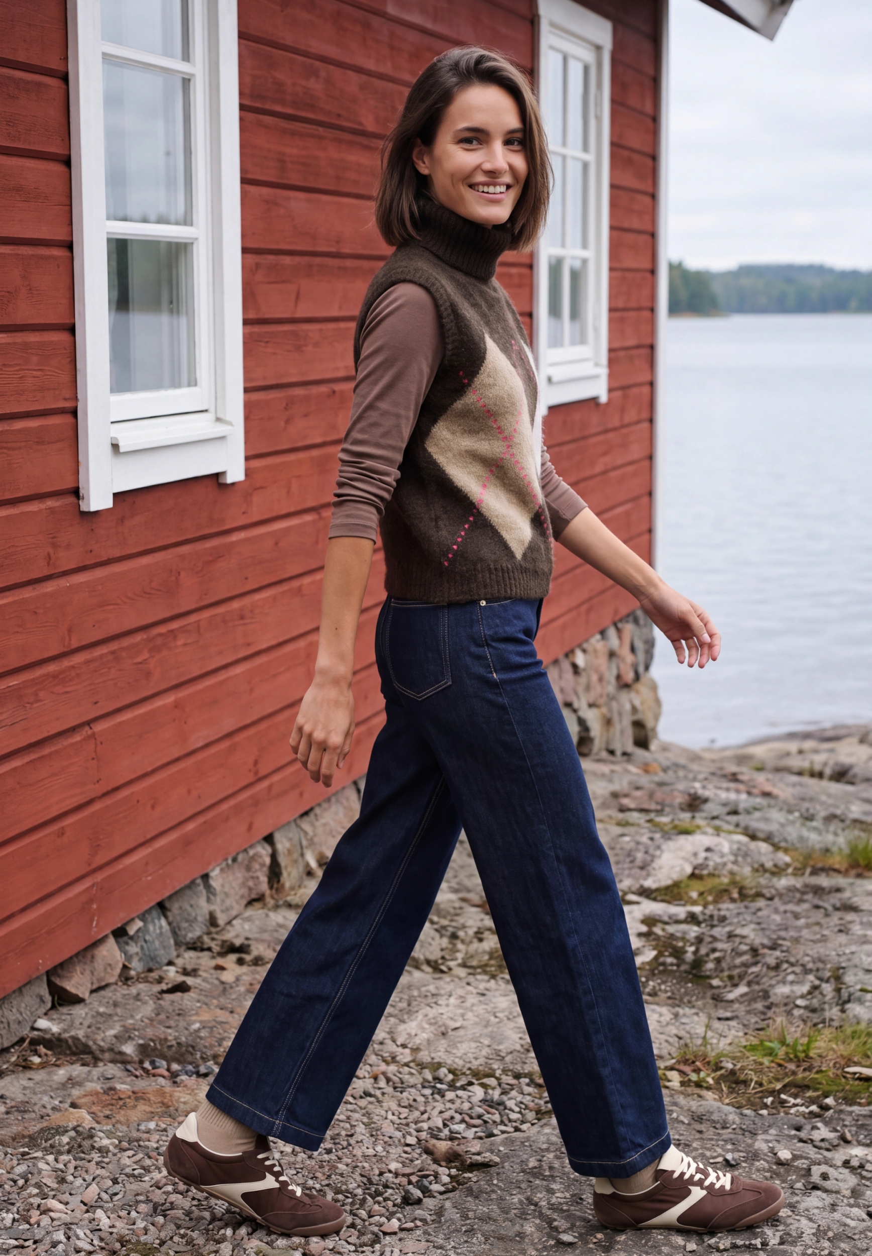 TOS Featheryarn argyle vest #3