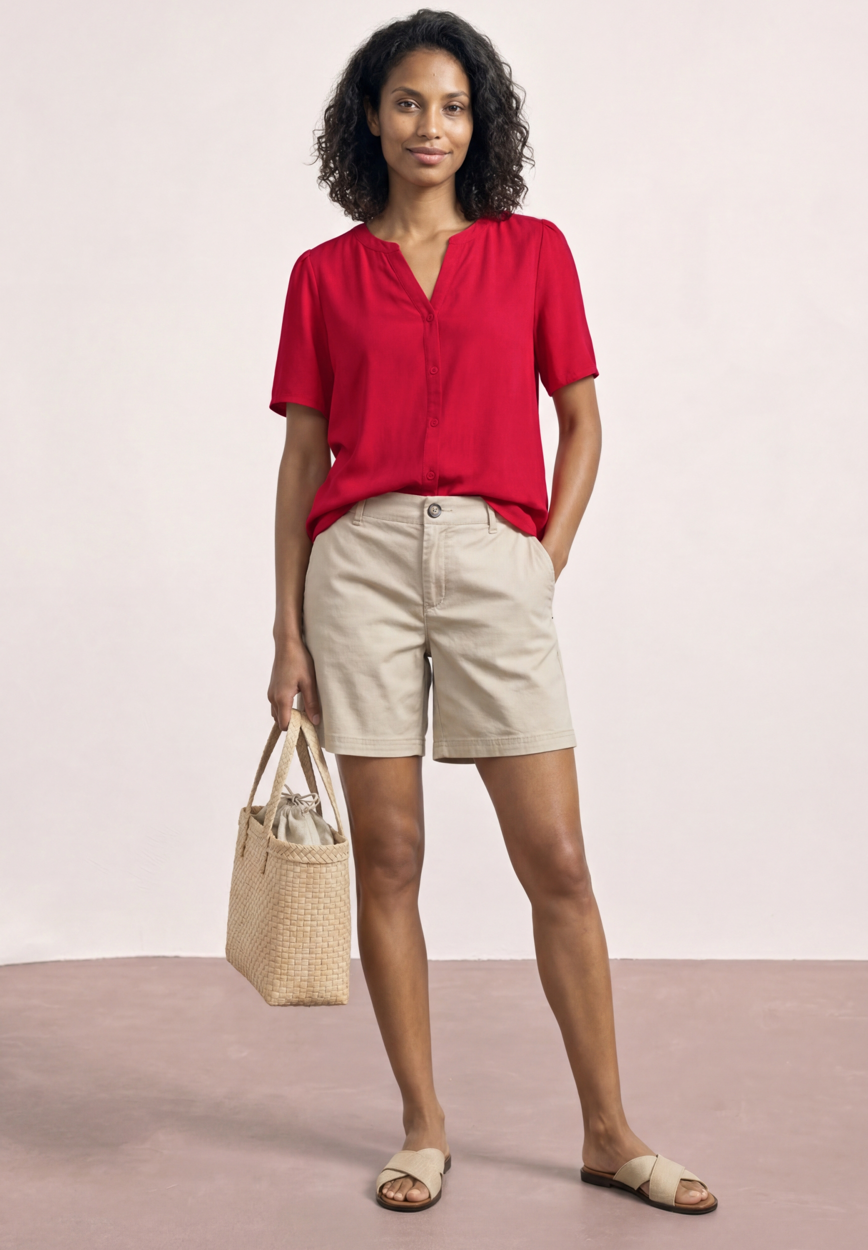 Buttoned splitneck blouse UNI #5