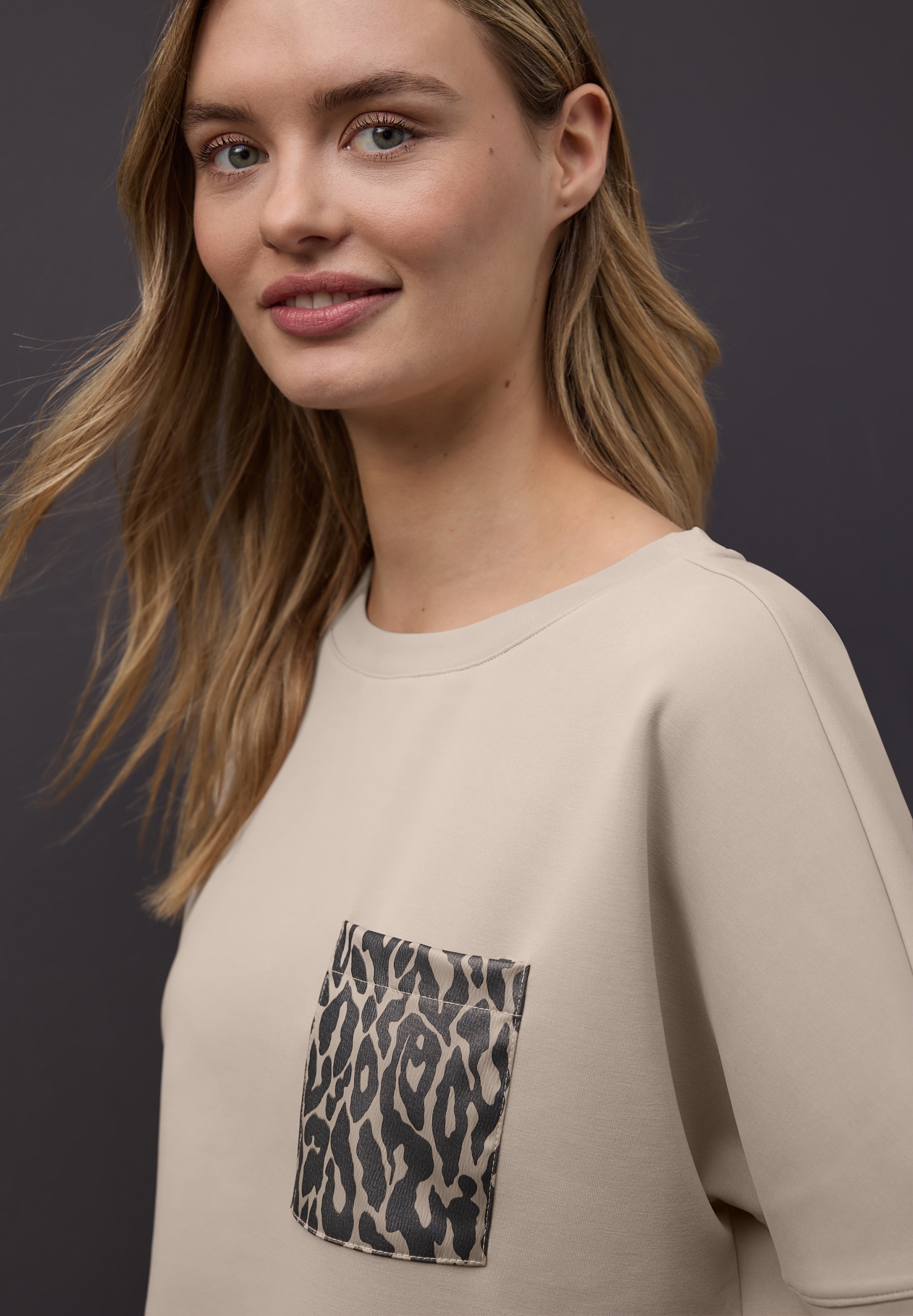 silk look shirt w.printed pock #6