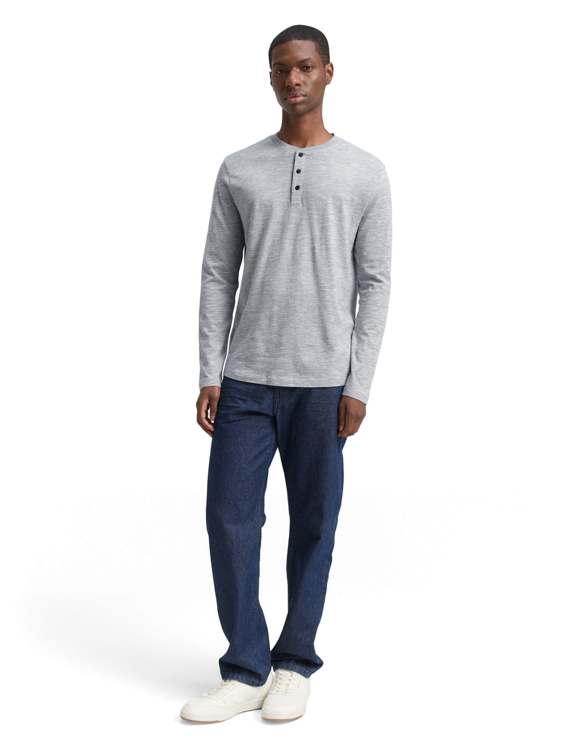 structured rounded hem henley #3