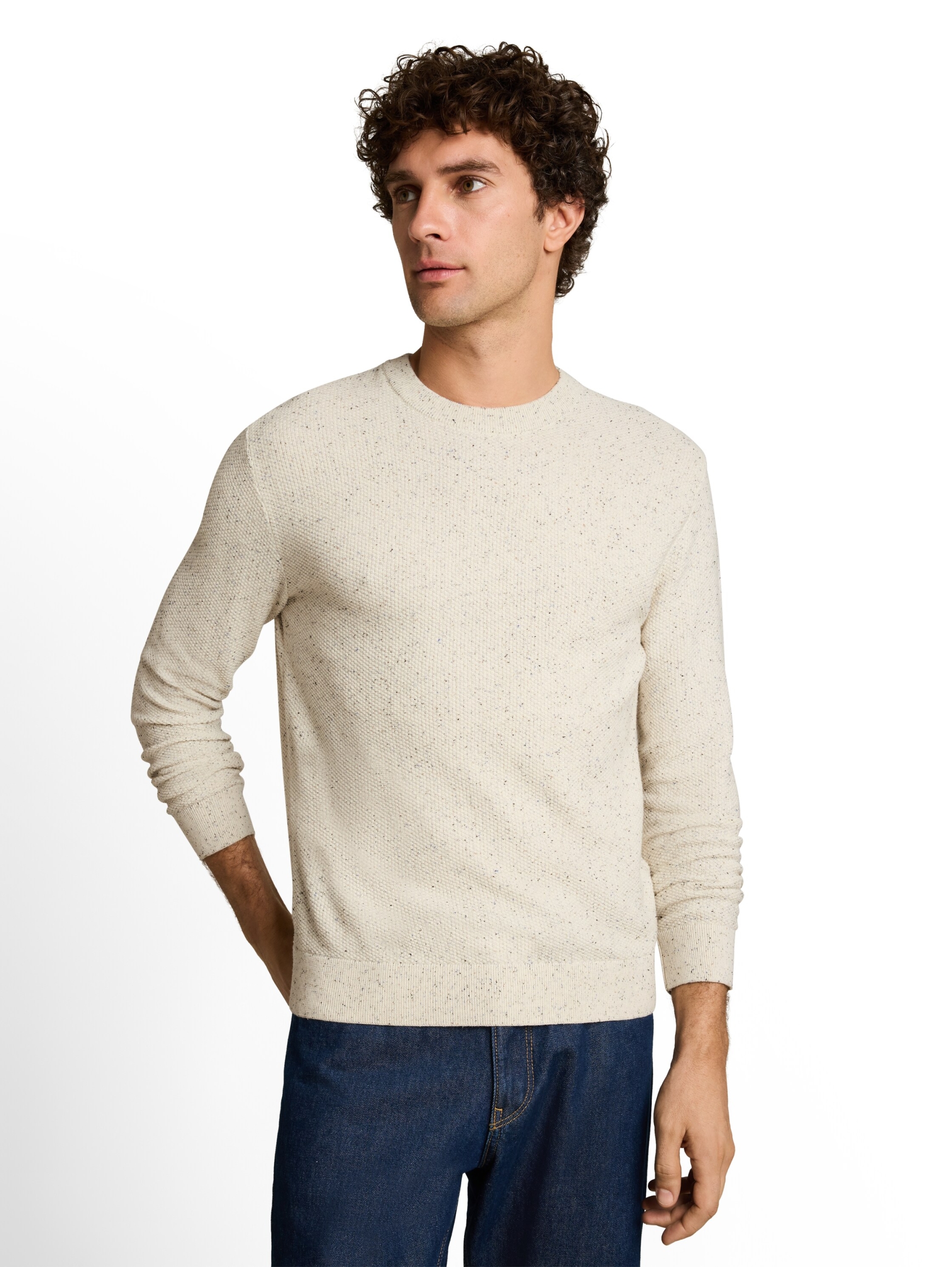 multi color nep crew neck knit #6