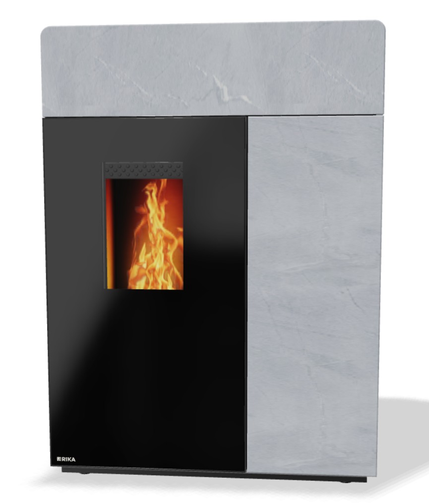 DOMO II mit Speckstein +  Deckel Rauchrohanschluss hinten/oben #1