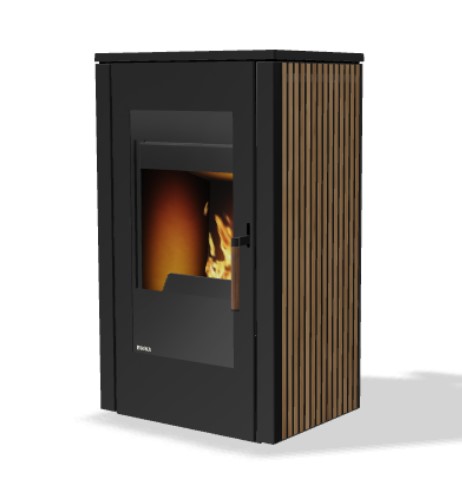 MOKA mit Dekor Holzlamellen +  Deckel Rauchrohranschluss obenn #1