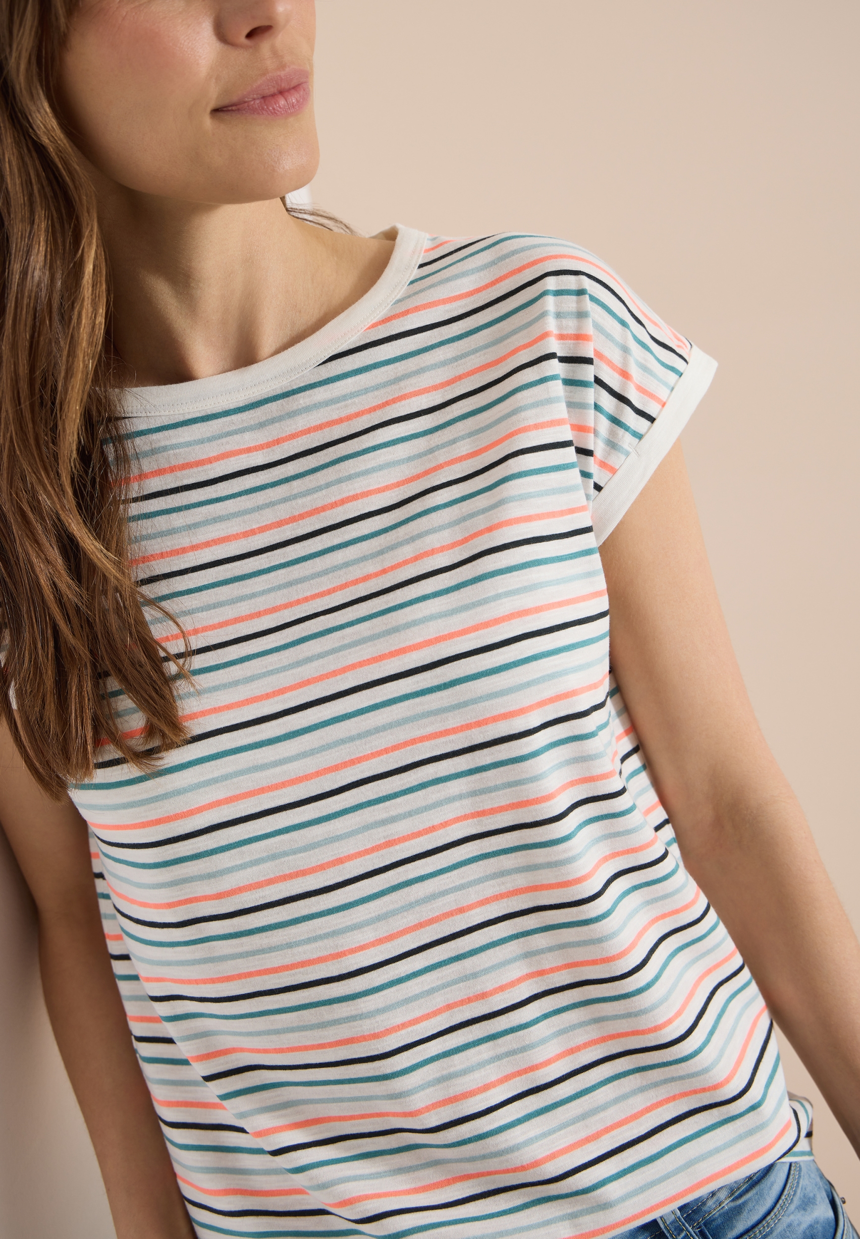 TOS Multi Striped Turn-Up Shir #7