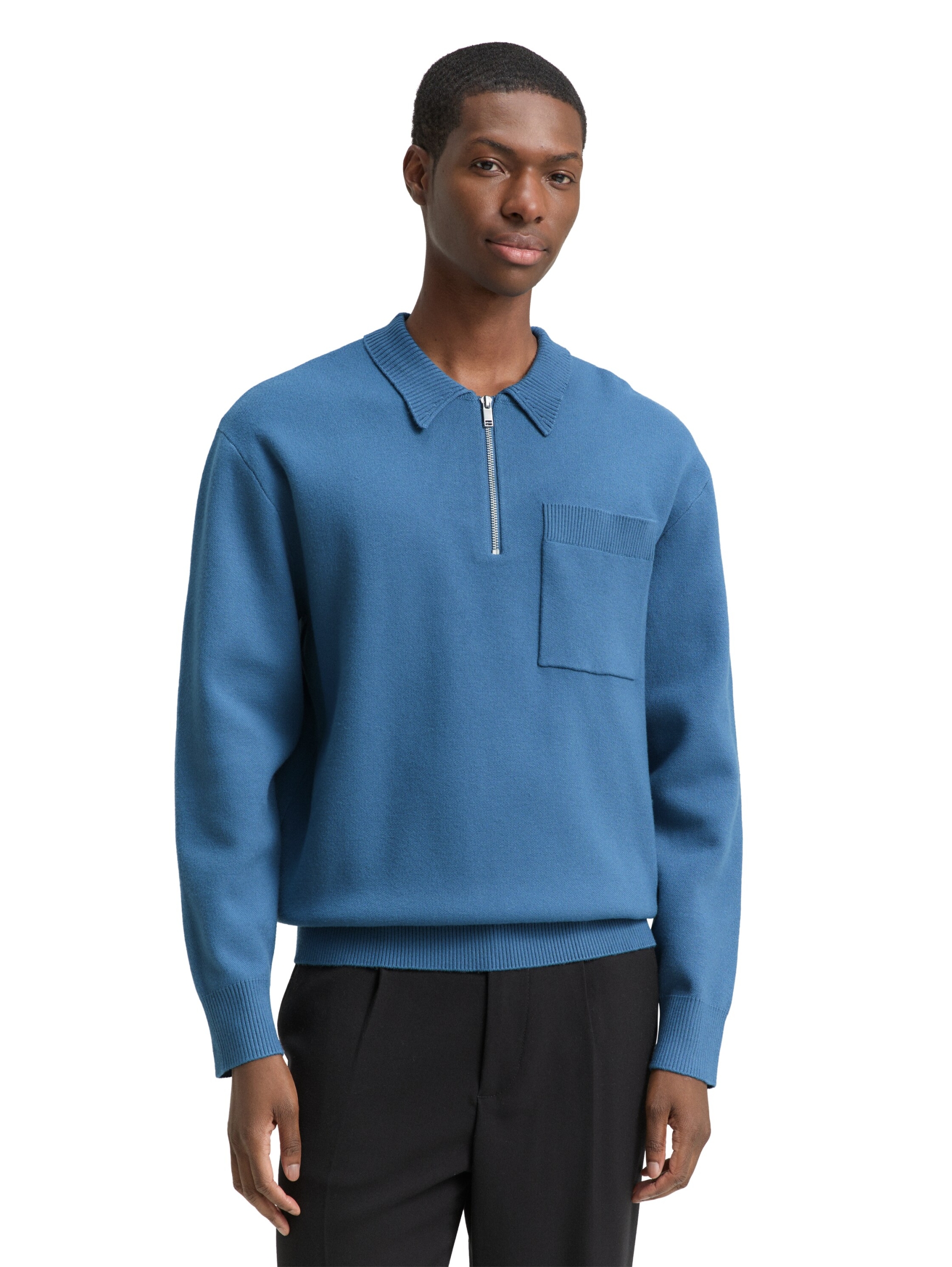 relaxed knitted zip polo #6