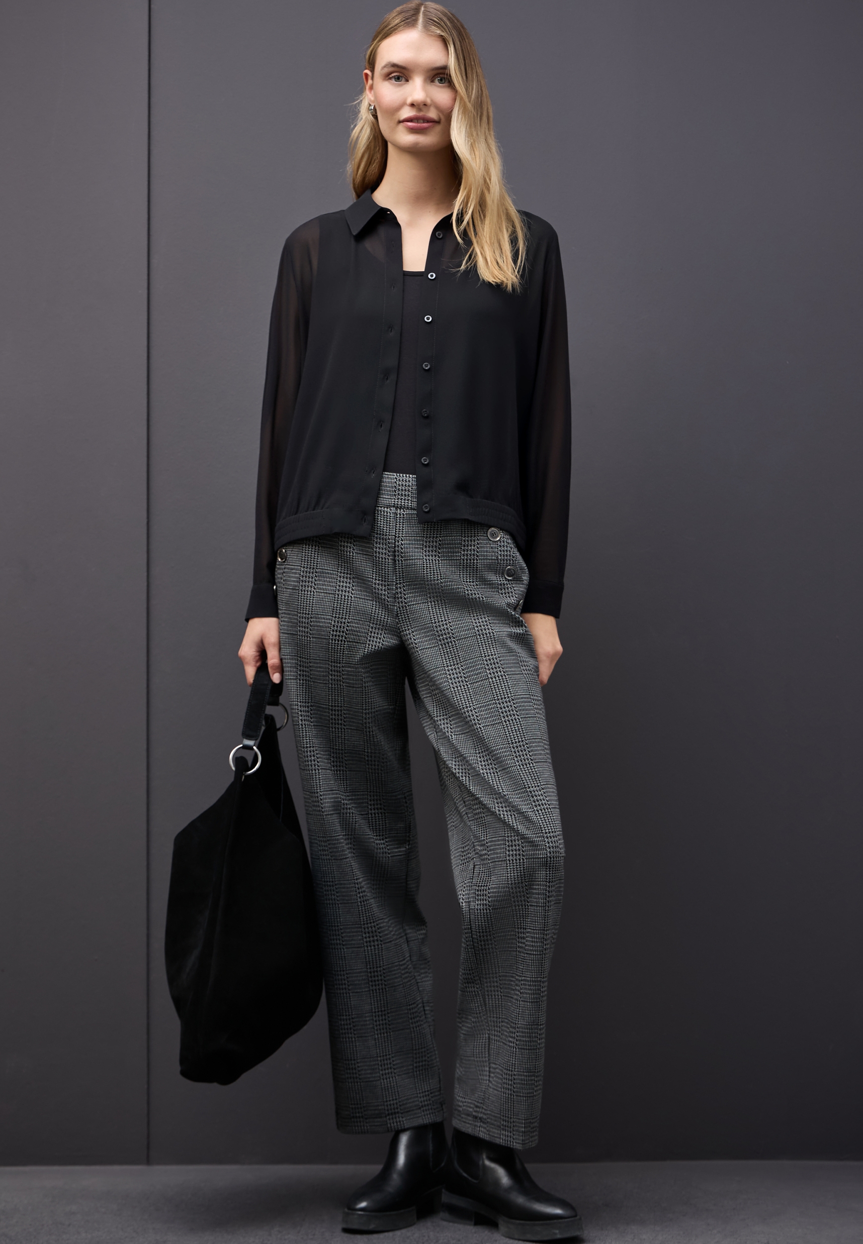 Chiffon buttoned shirtcollar b #5