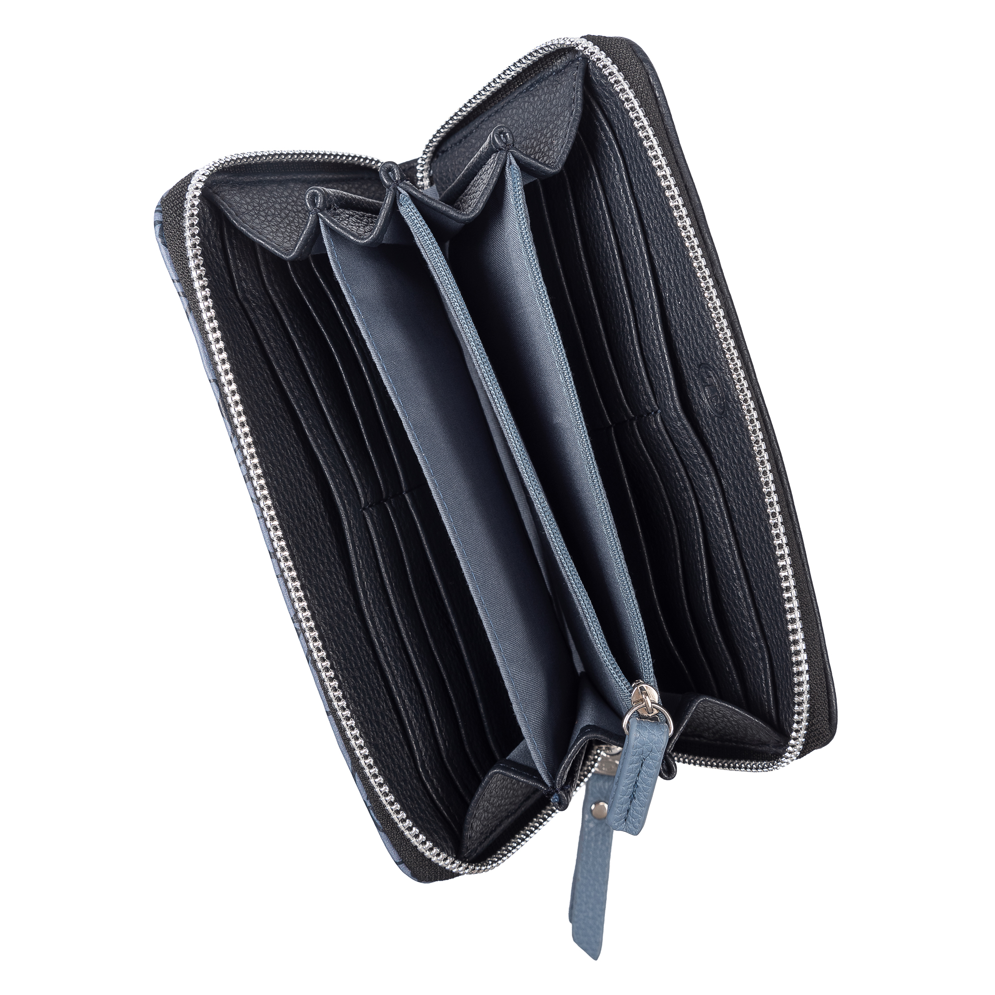 Ellen, Long zip wallet, flower blue #3