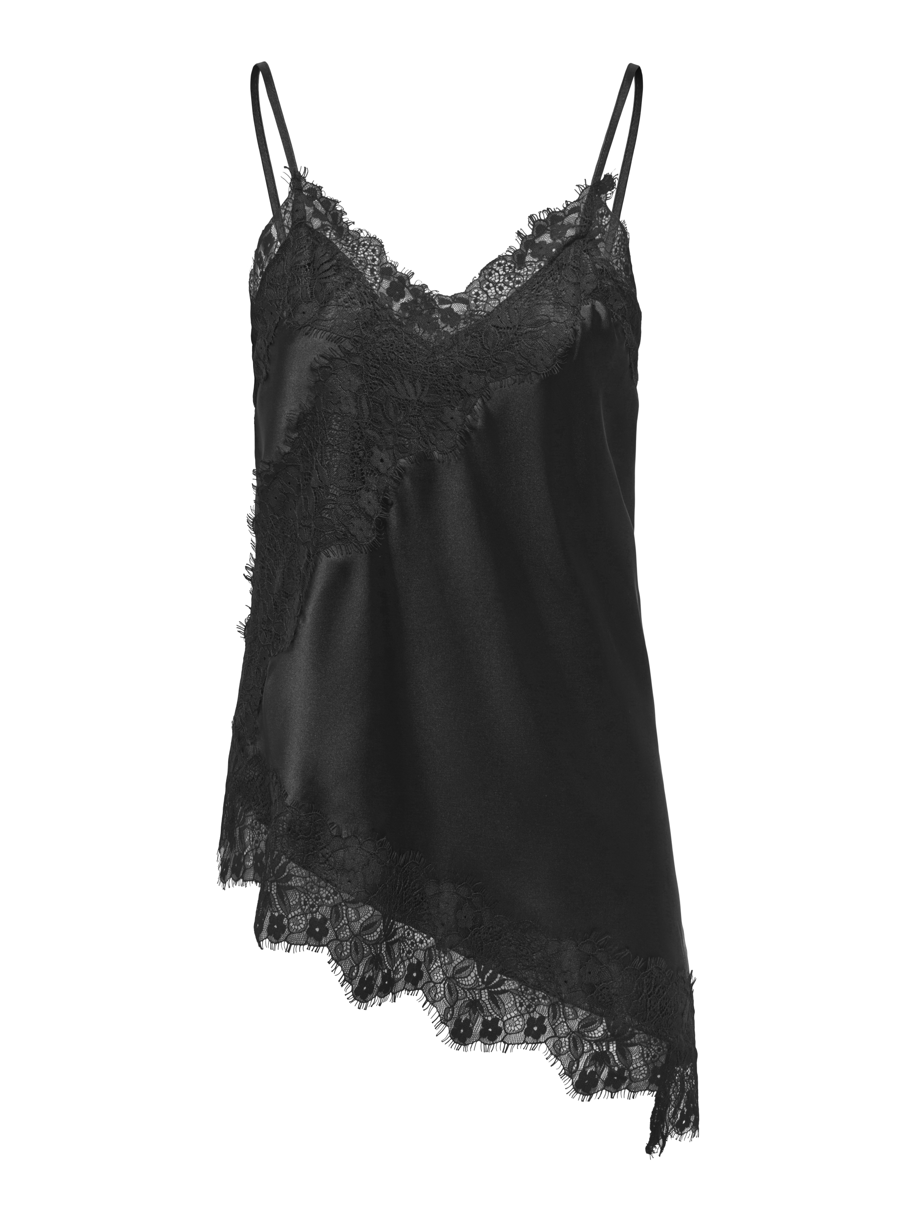 ONLINDONA STRAP SATIN LACE TOP WVN #1