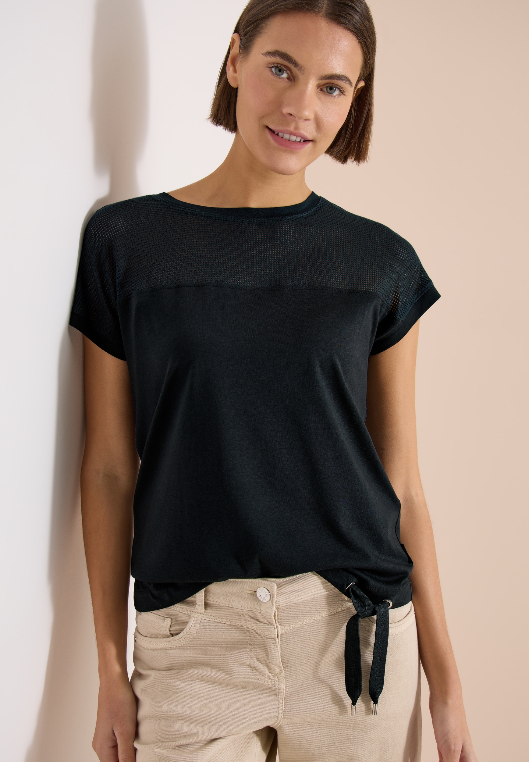 TOS Solid Mesh Insert T-Shirt #7