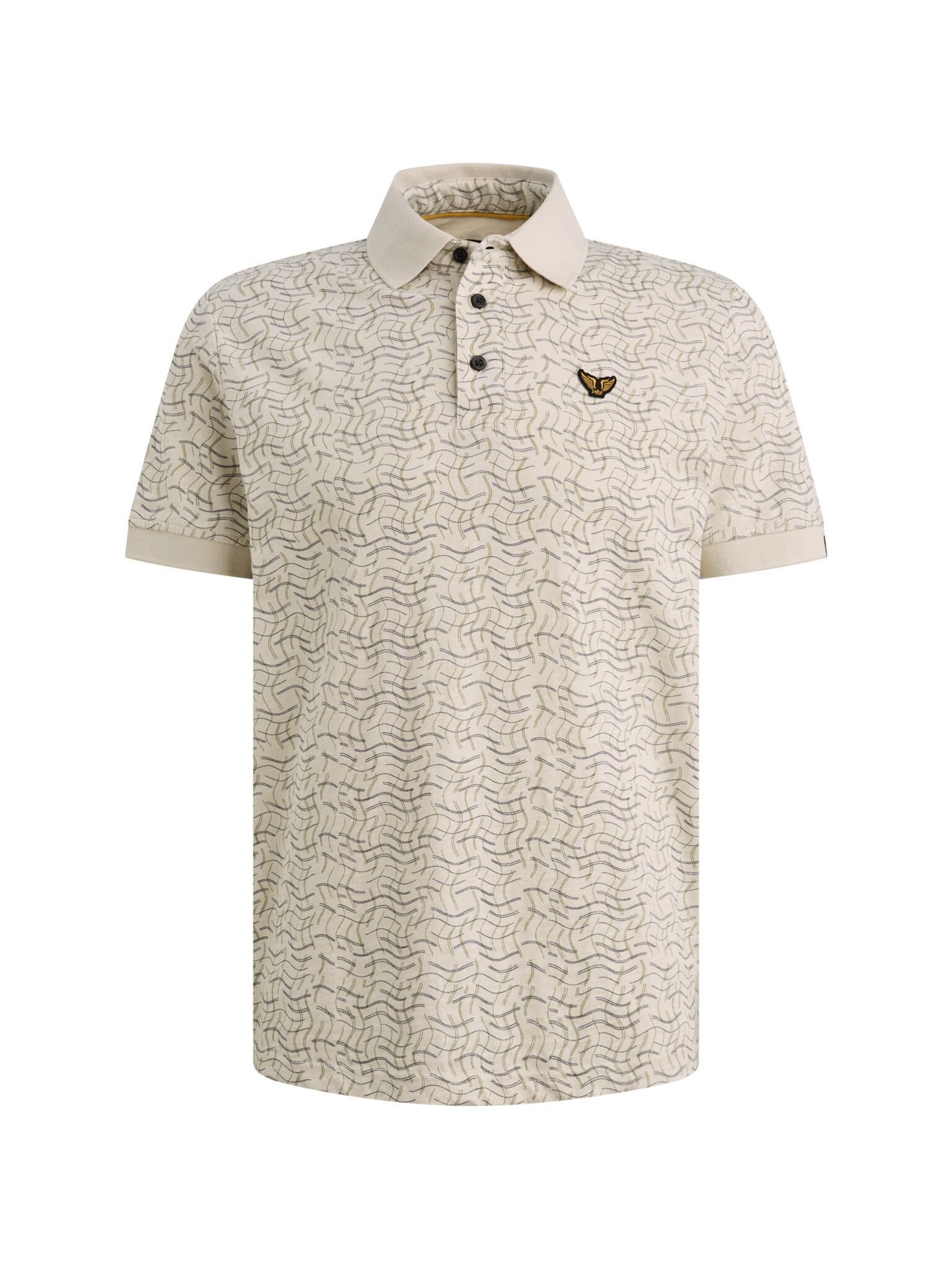Short sleeve polo slub jersey aop #1