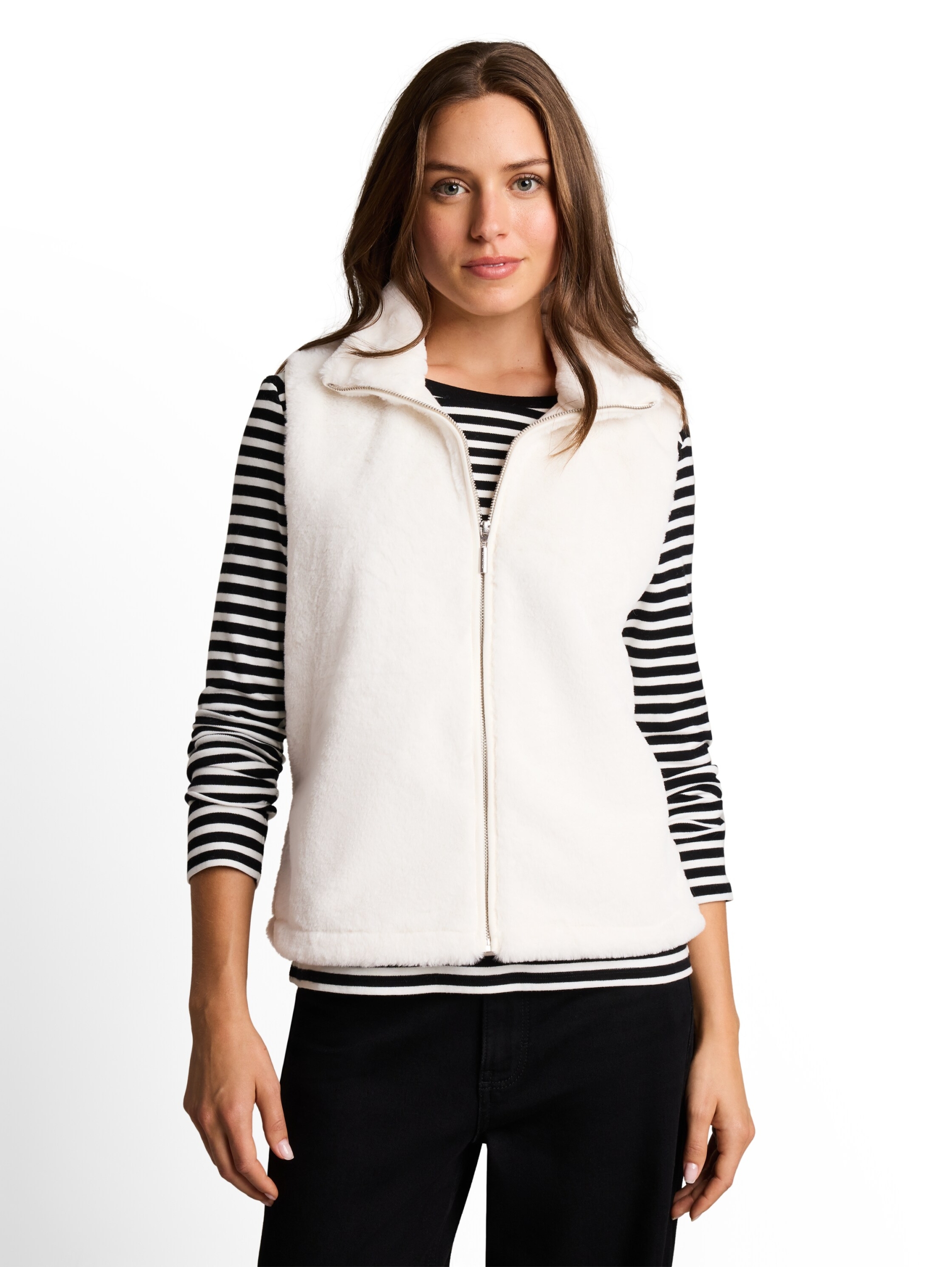 Sweatvest fake fur zipped #5