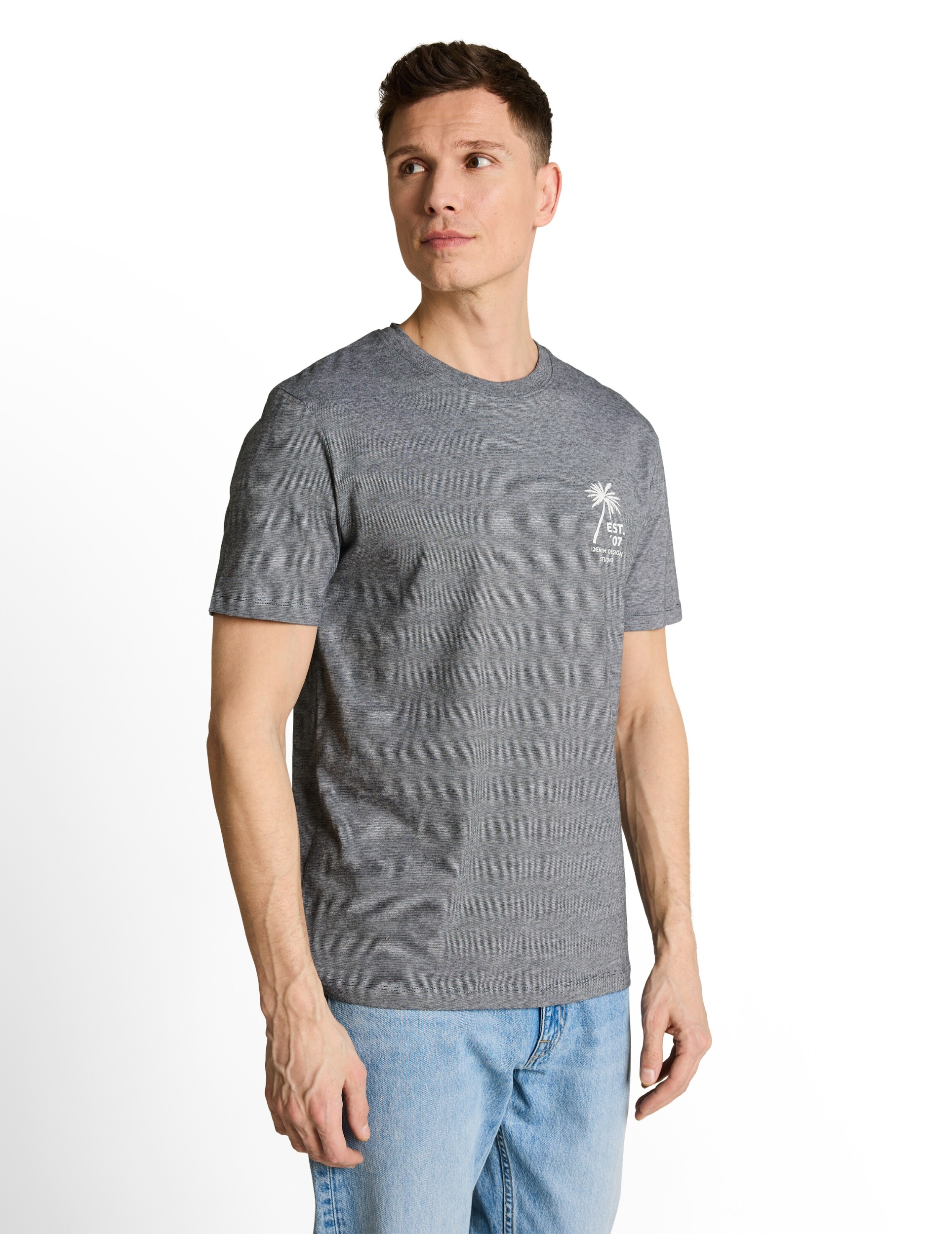 fine stripe printed t-shirt #5