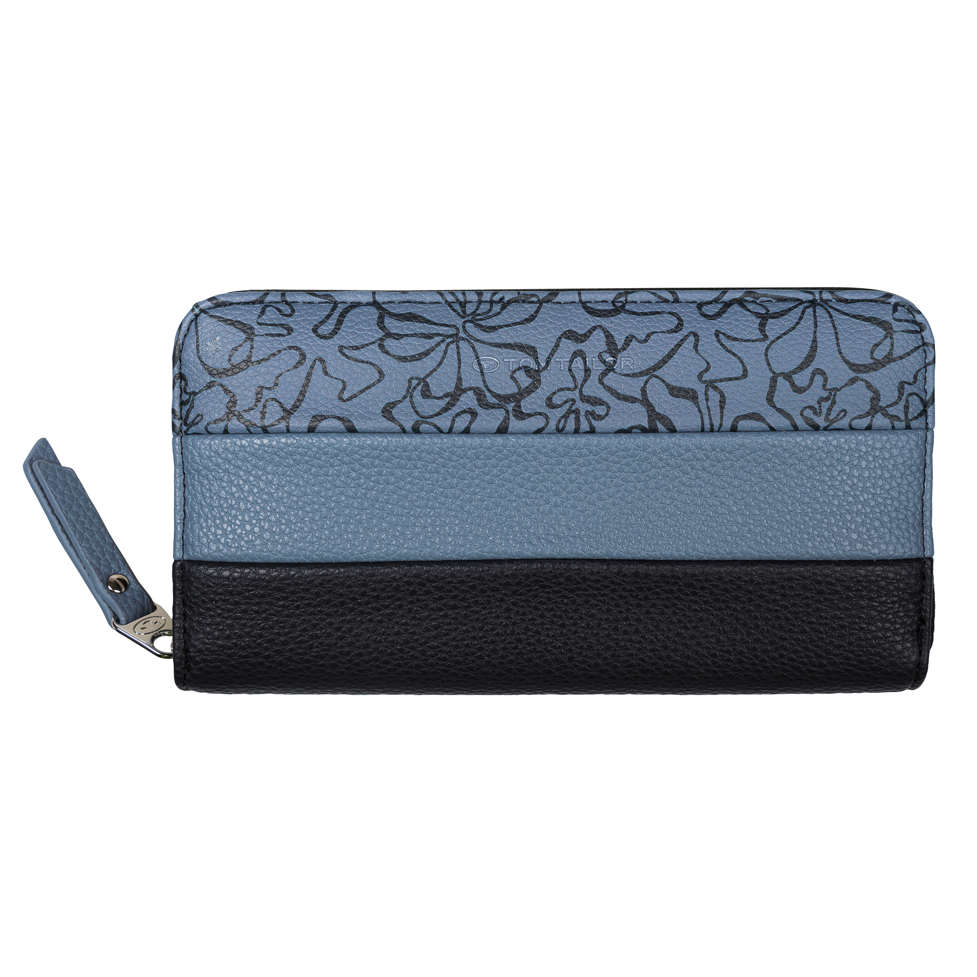 Ellen, Long zip wallet, flower blue #1
