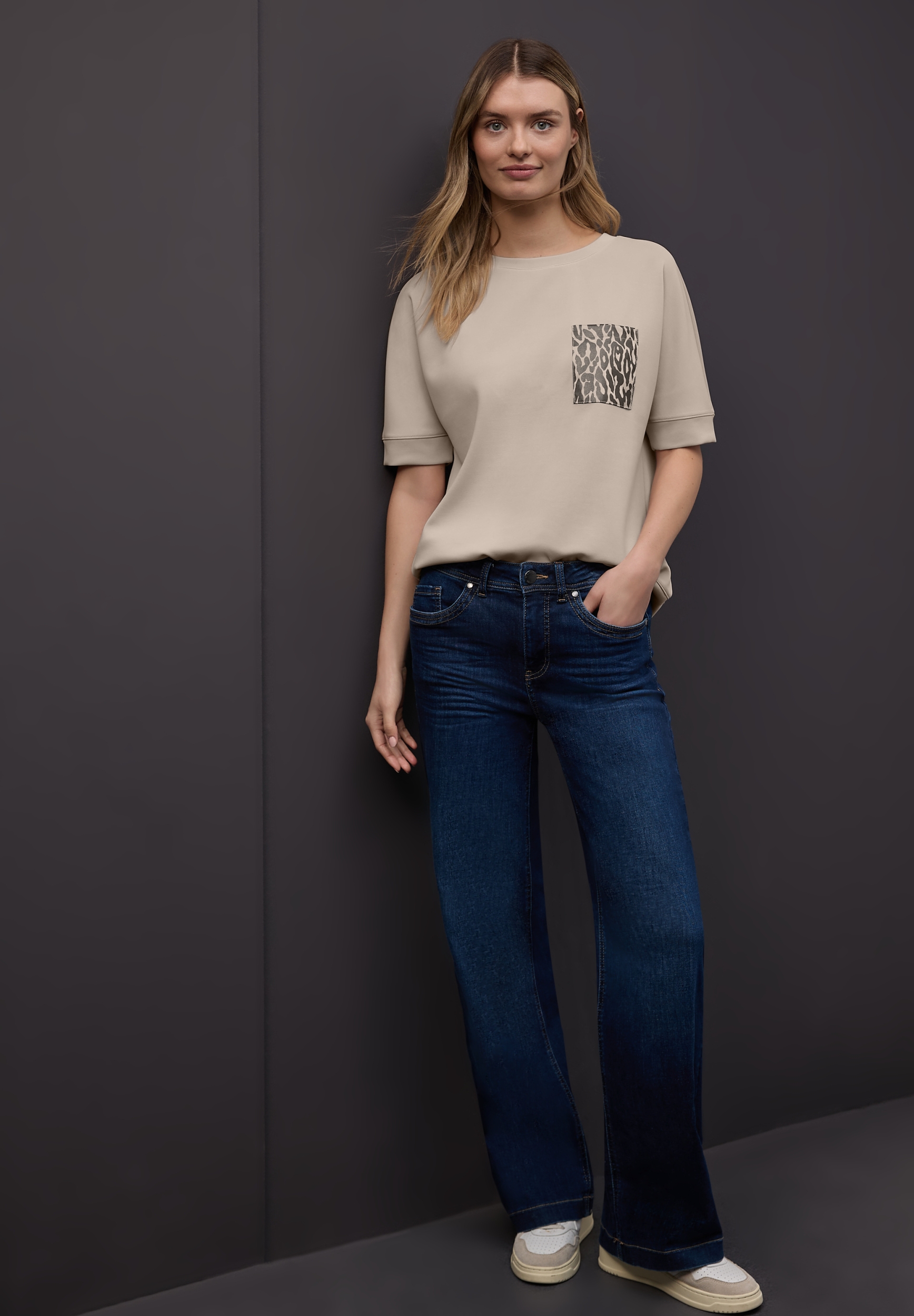 silk look shirt w.printed pock #3