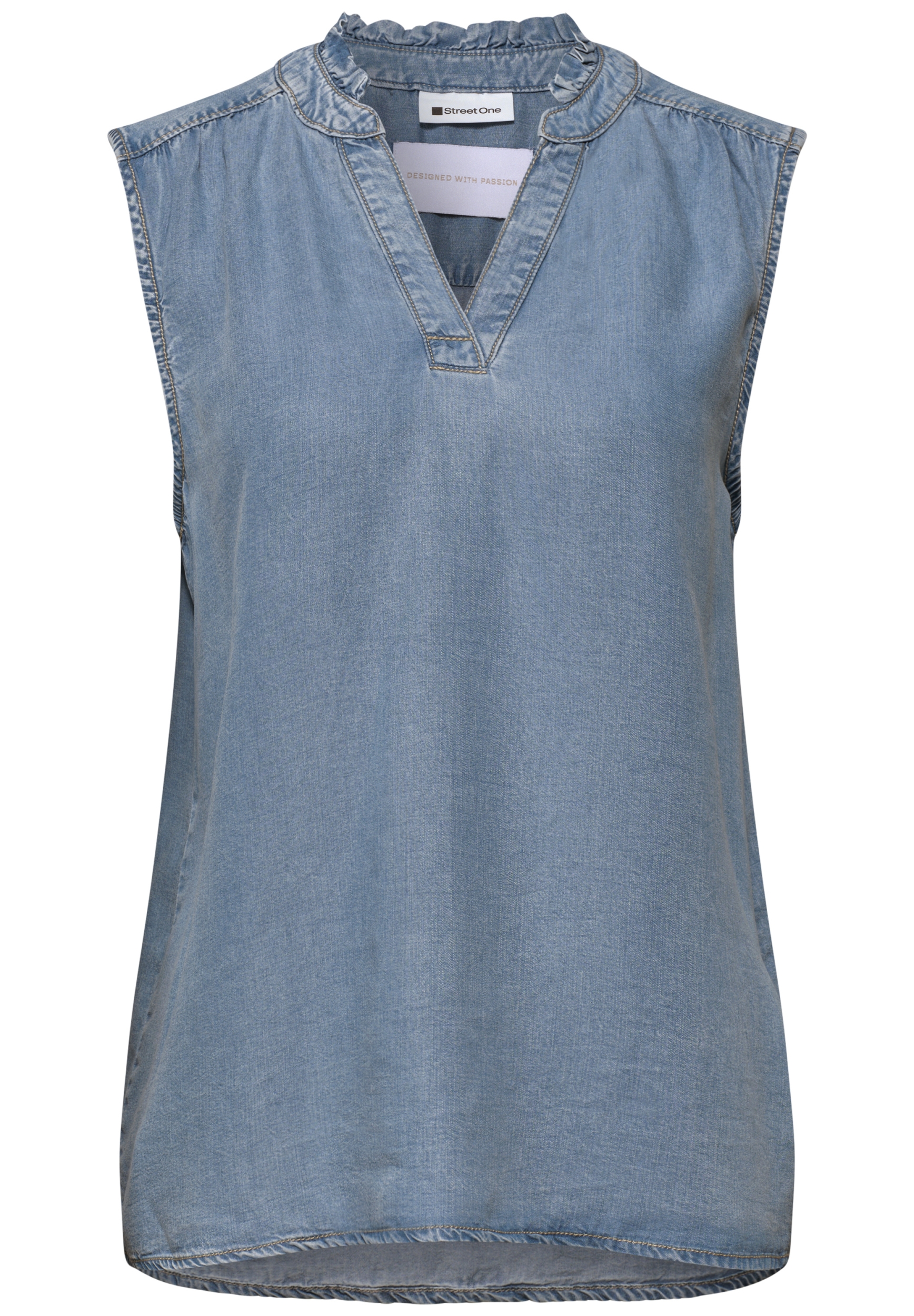 Style.Blouse ruffles.light blu #1