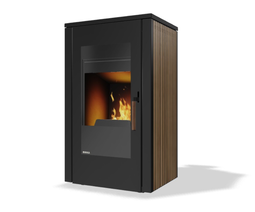 MOKA, Dekor Holzlamellen, Rauchrohranschluss hinten #1