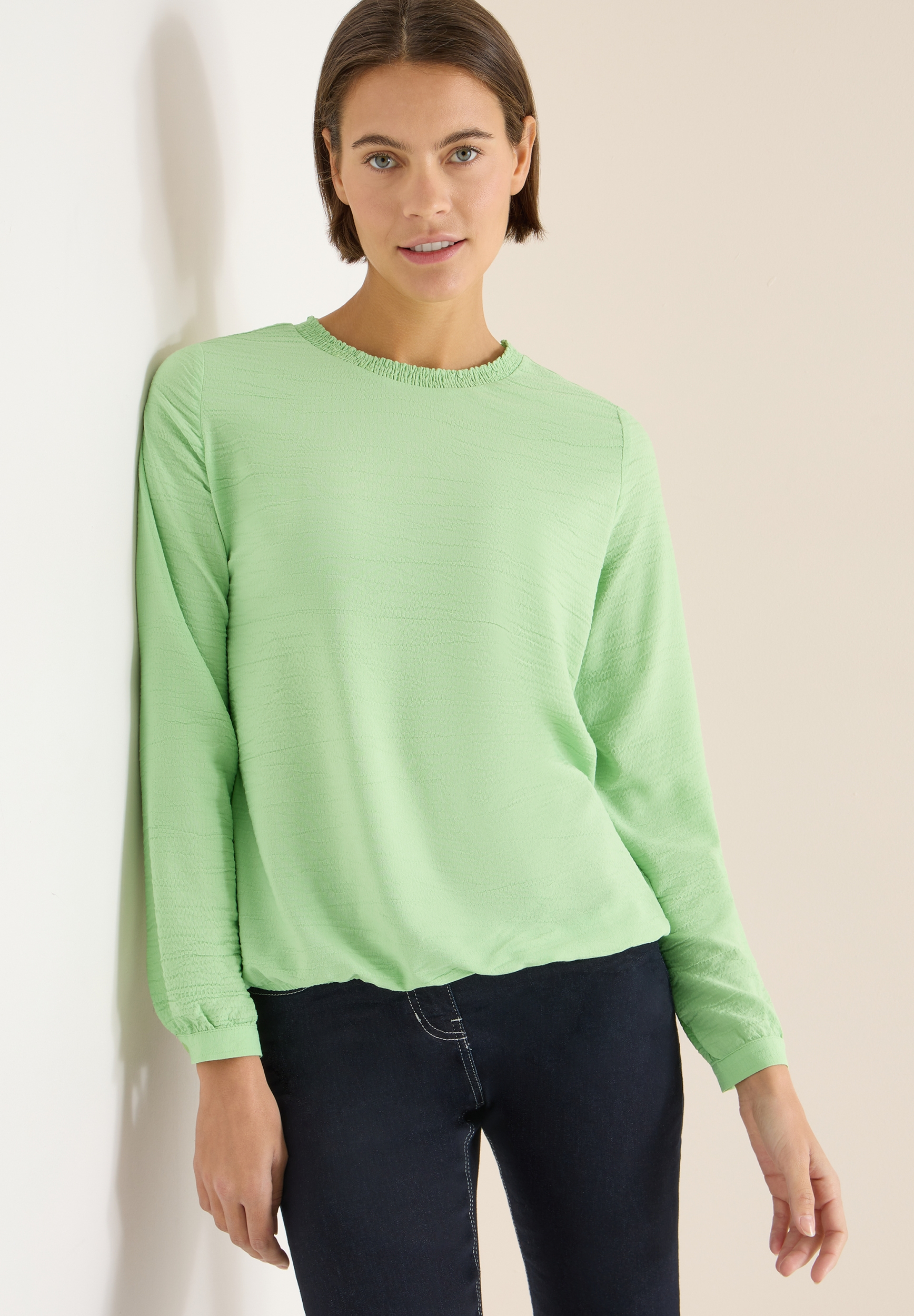 Solid Smock Neckline Blouse #7